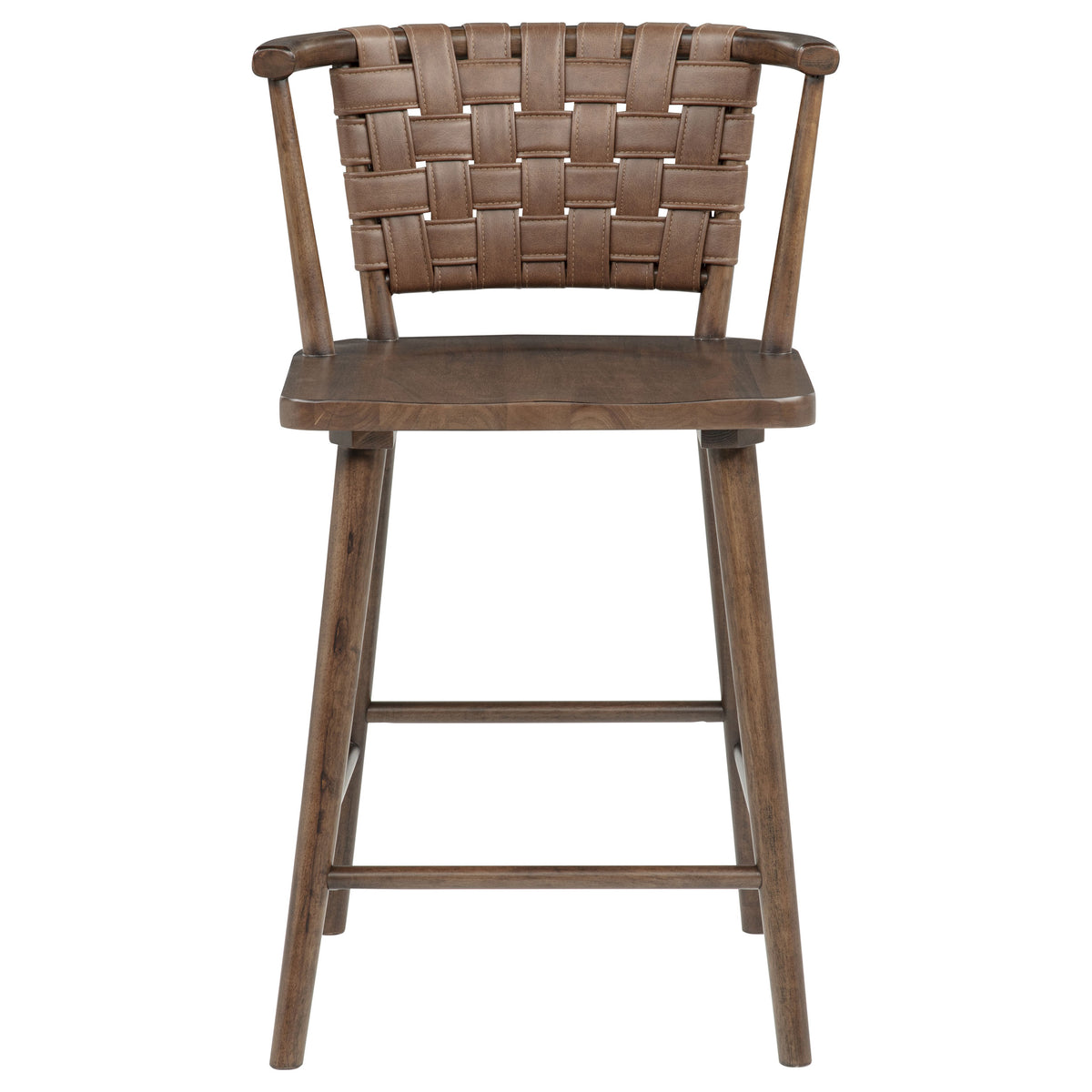 Tallis Woven Leatherette Back Counter Chair Brown (Set of 2)