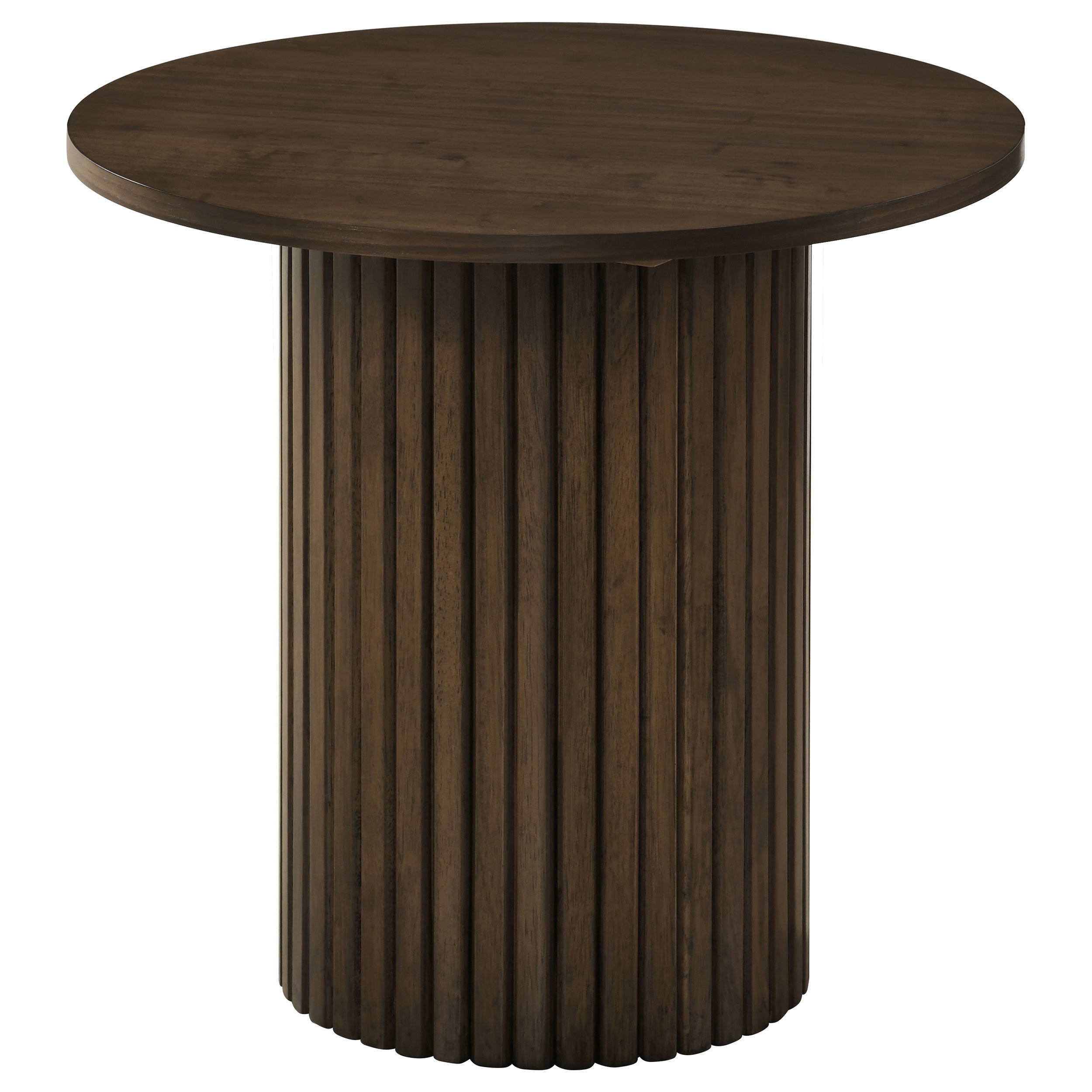 Hamlyn 3-piece Round Fluted Coffee and End Table Set Walnut