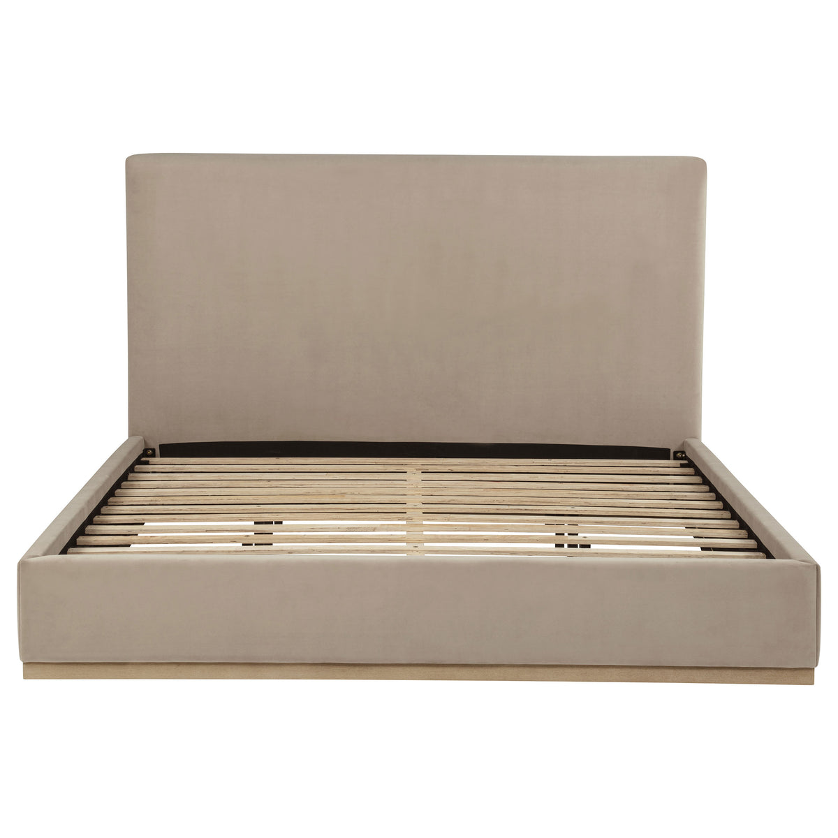 Knox Eastern King Fabric Upholstered Platform Bed Khaki