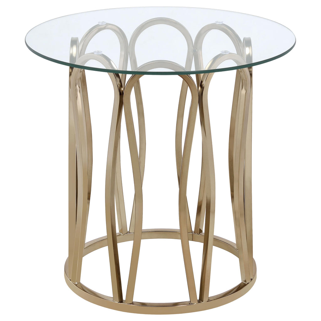 Monett 2-piece Coffee and End Table Set Chocolate Chrome