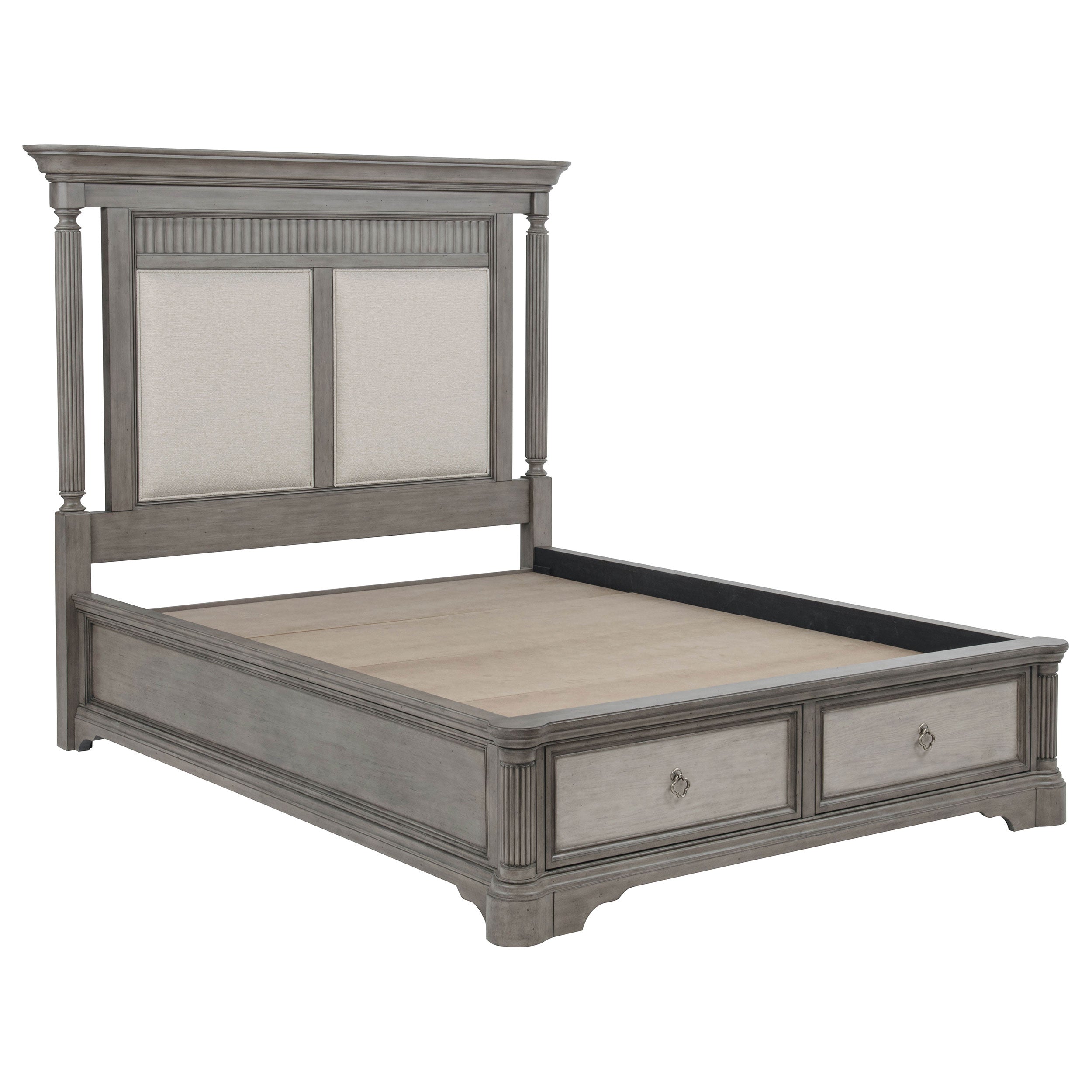 Cresswell 4-piece Eastern King Storage Bedroom Set Weathered Taupe