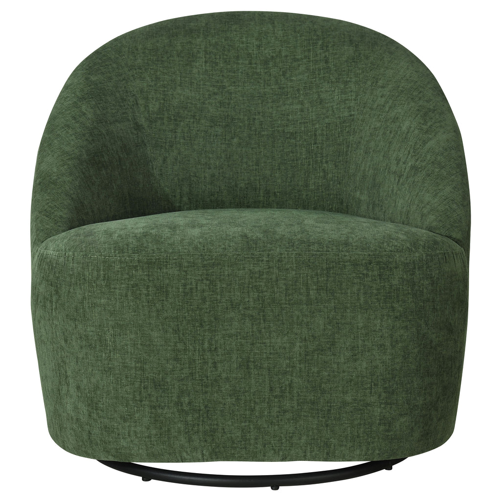 Leon Chenille Upholstered Swivel Accent Chair Green