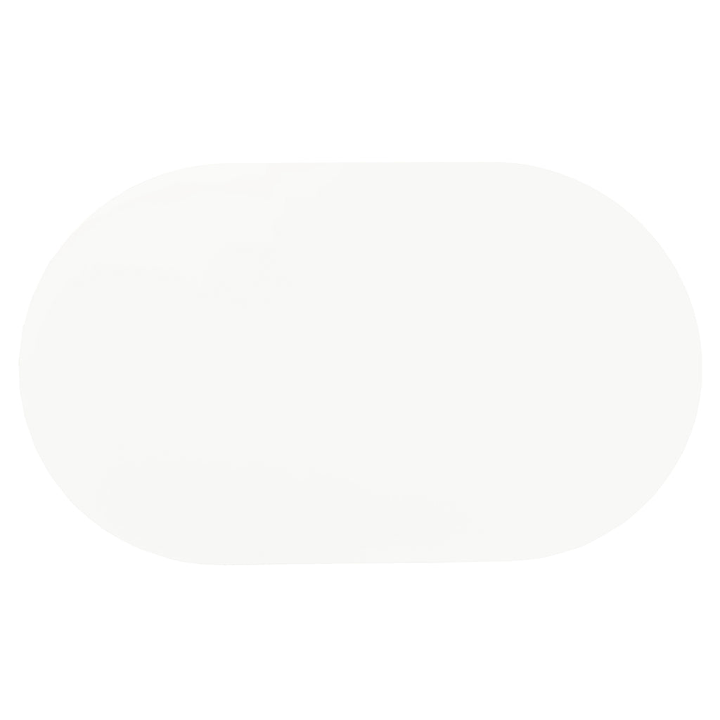 Retro Oval 60-inch Wood Top Dining Table White and Chrome