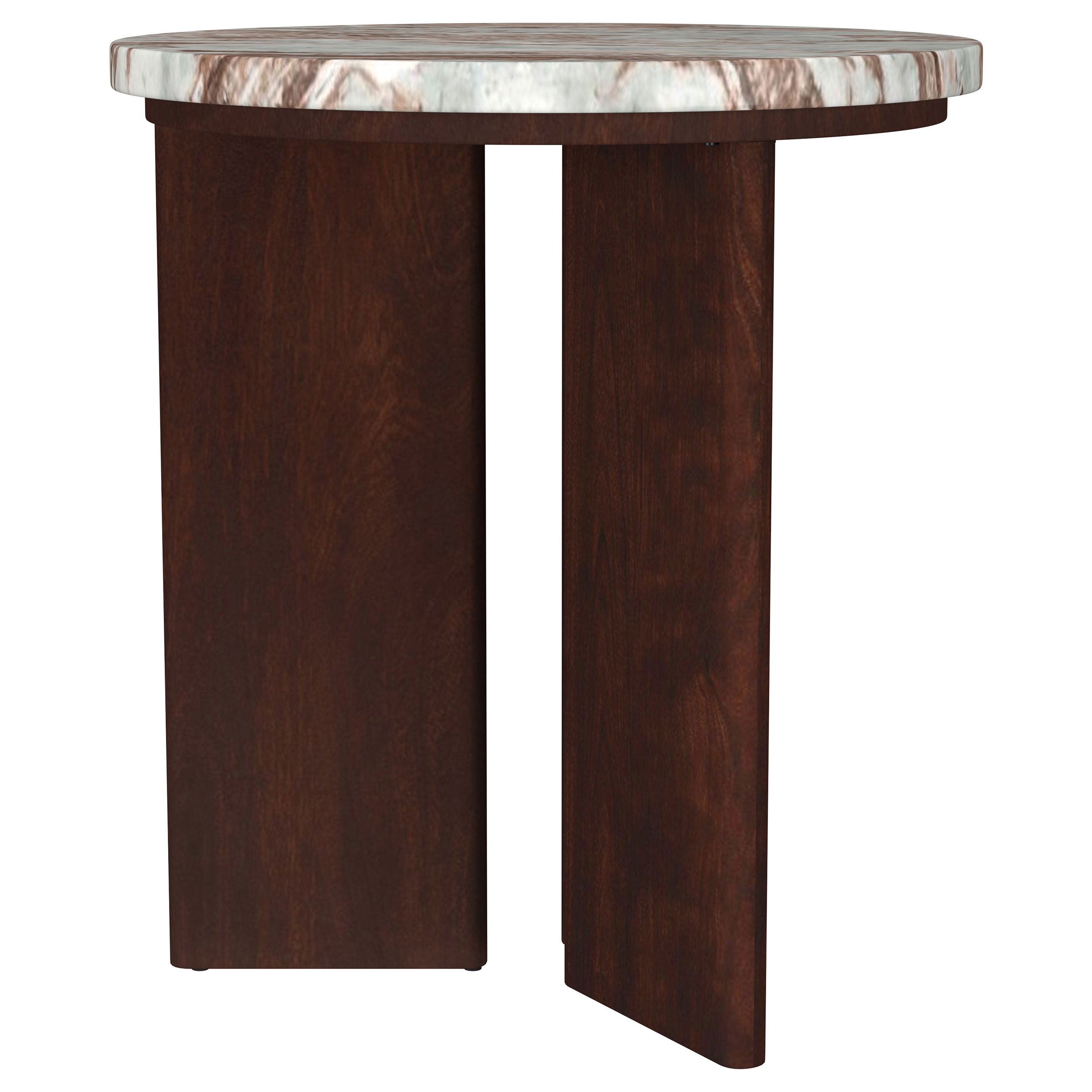Jenna 3-piece Round Marble Top Coffee Table Set Brown