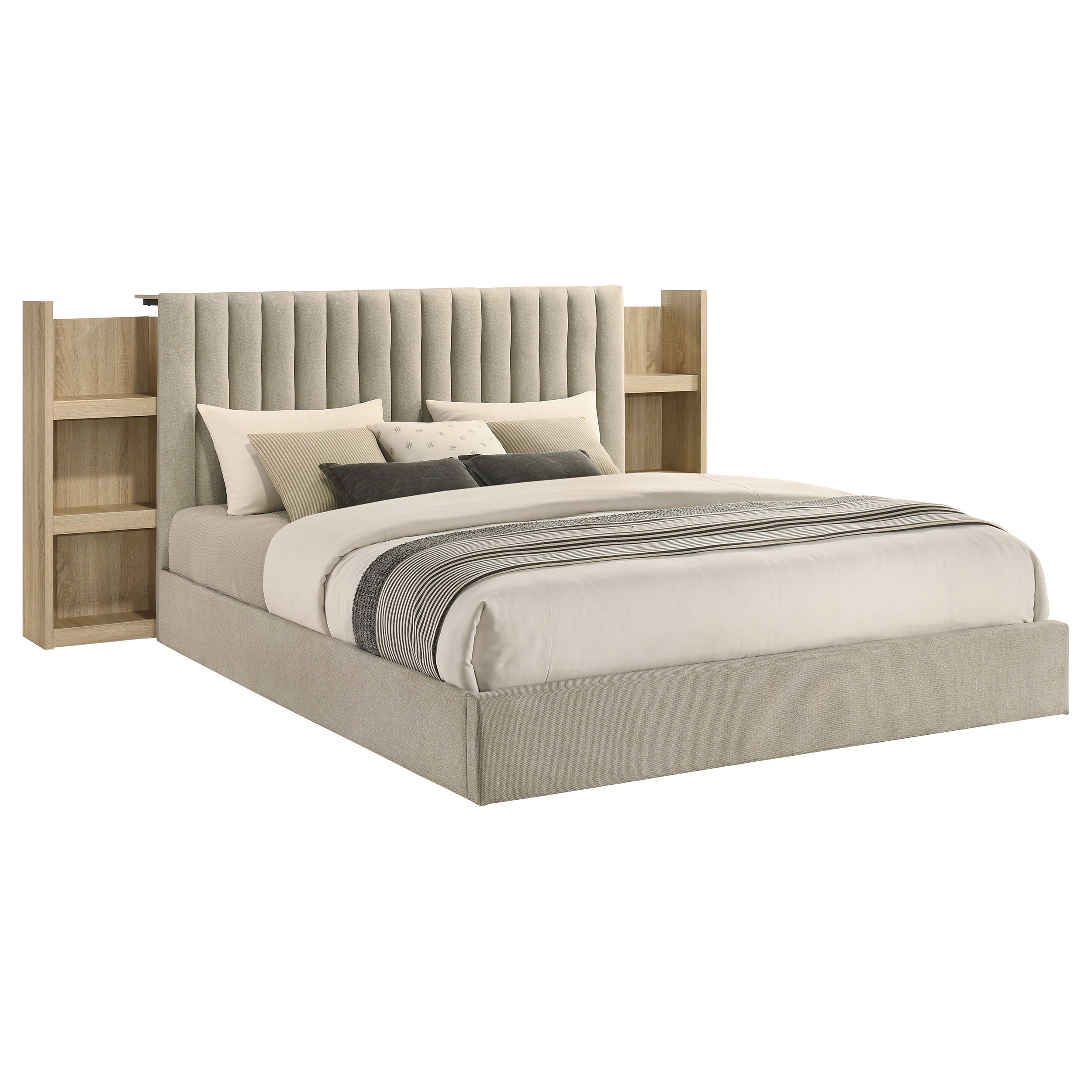 Arielle 4-piece Eastern King Bedroom Set Light Oak