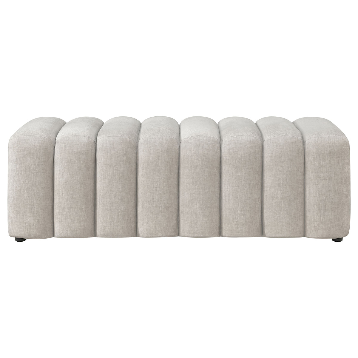 Summer Chenille Upholstered Channel Accent Bench Beige