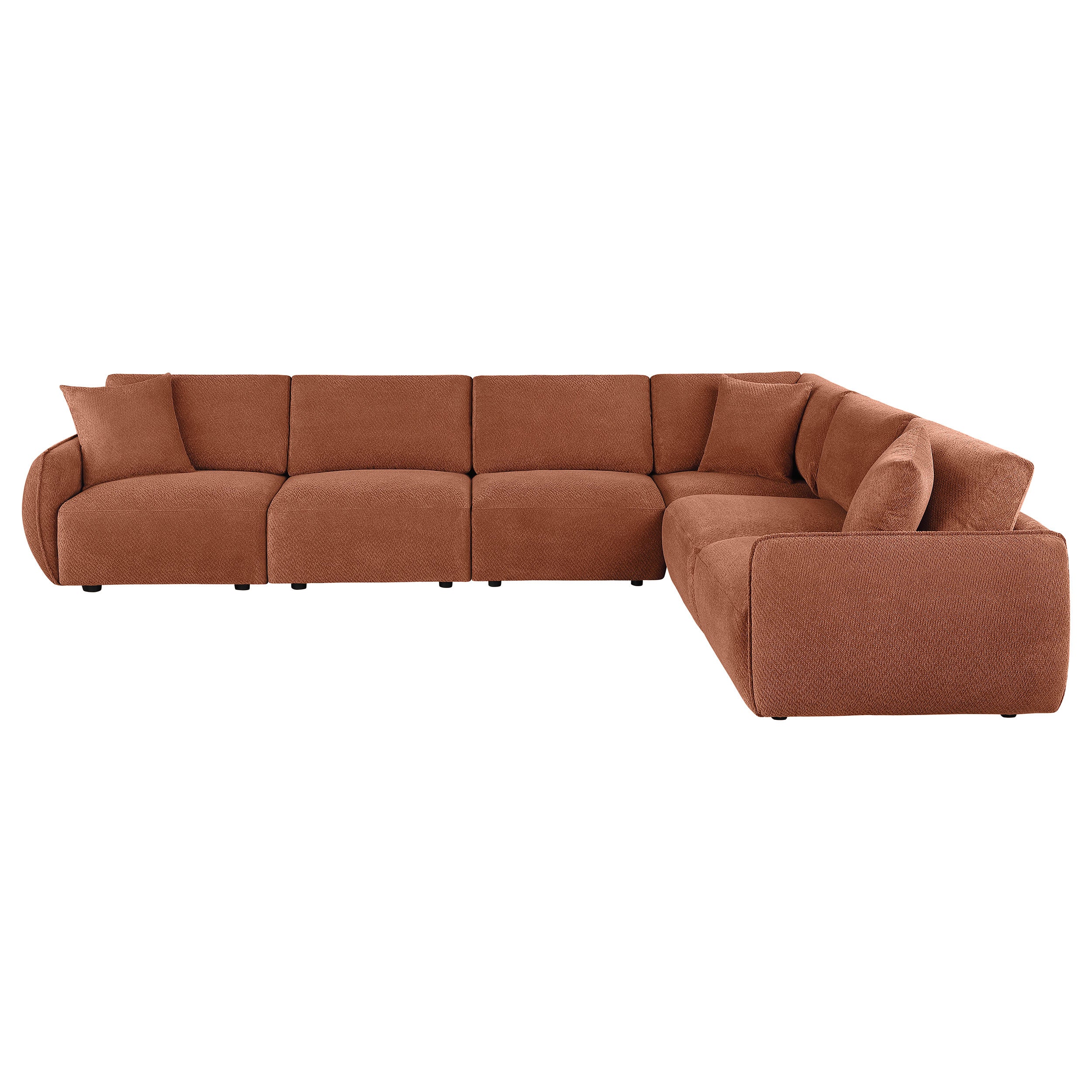 Elysia 6-piece Fabric Upholstered Modular Sectional Sofa Coral