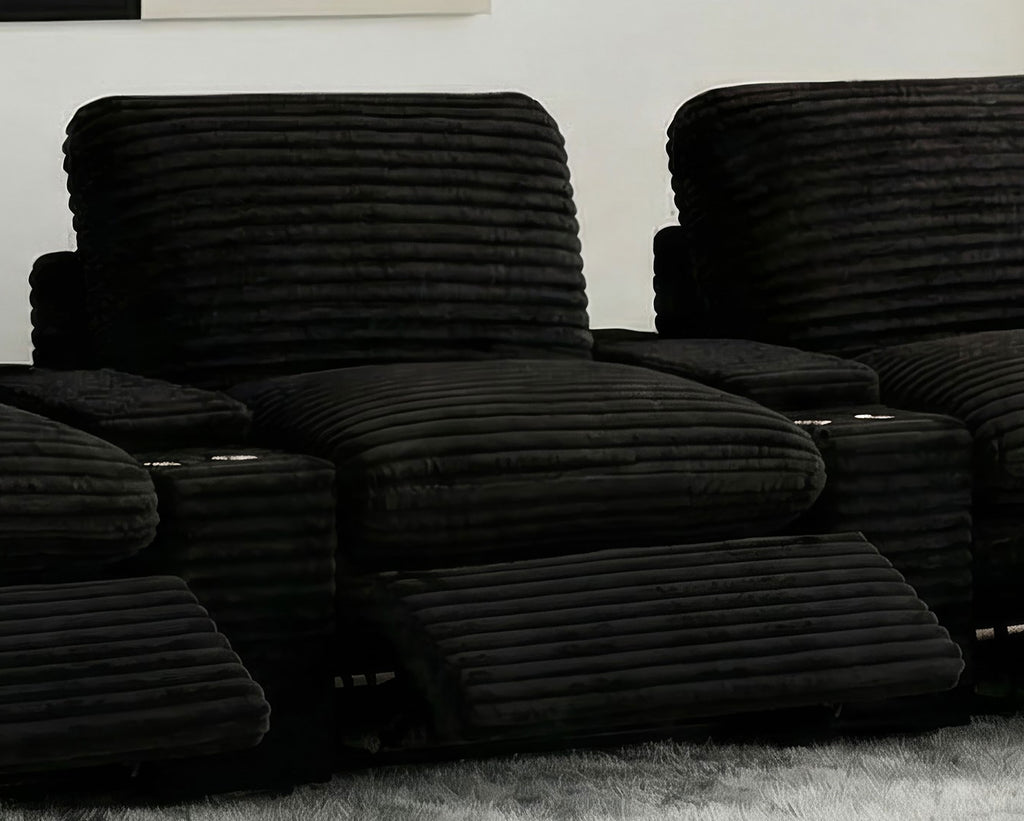 Collins Modular Power Armless Recliner Black