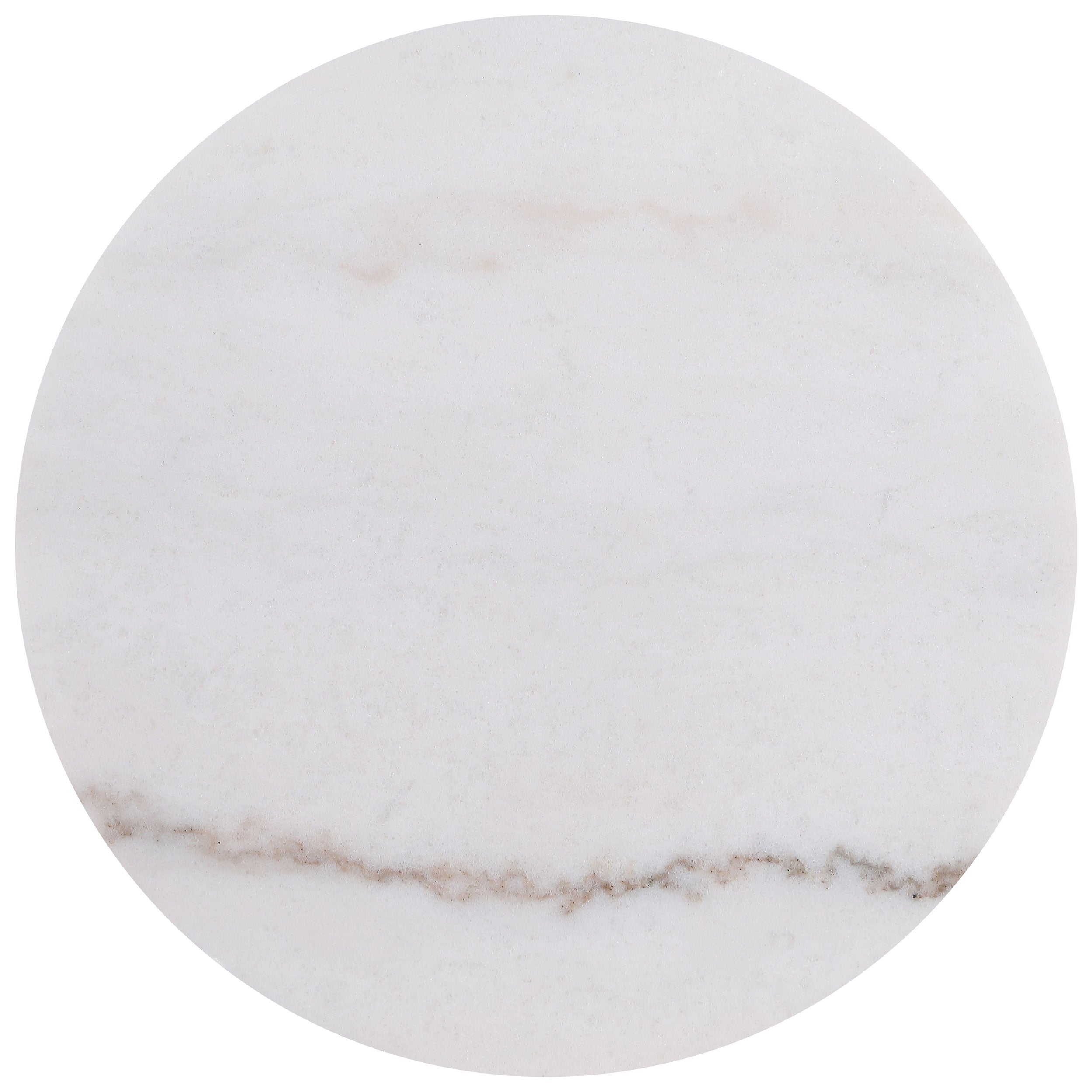 Jason Round White Marble Top Side End Table Honey Brown