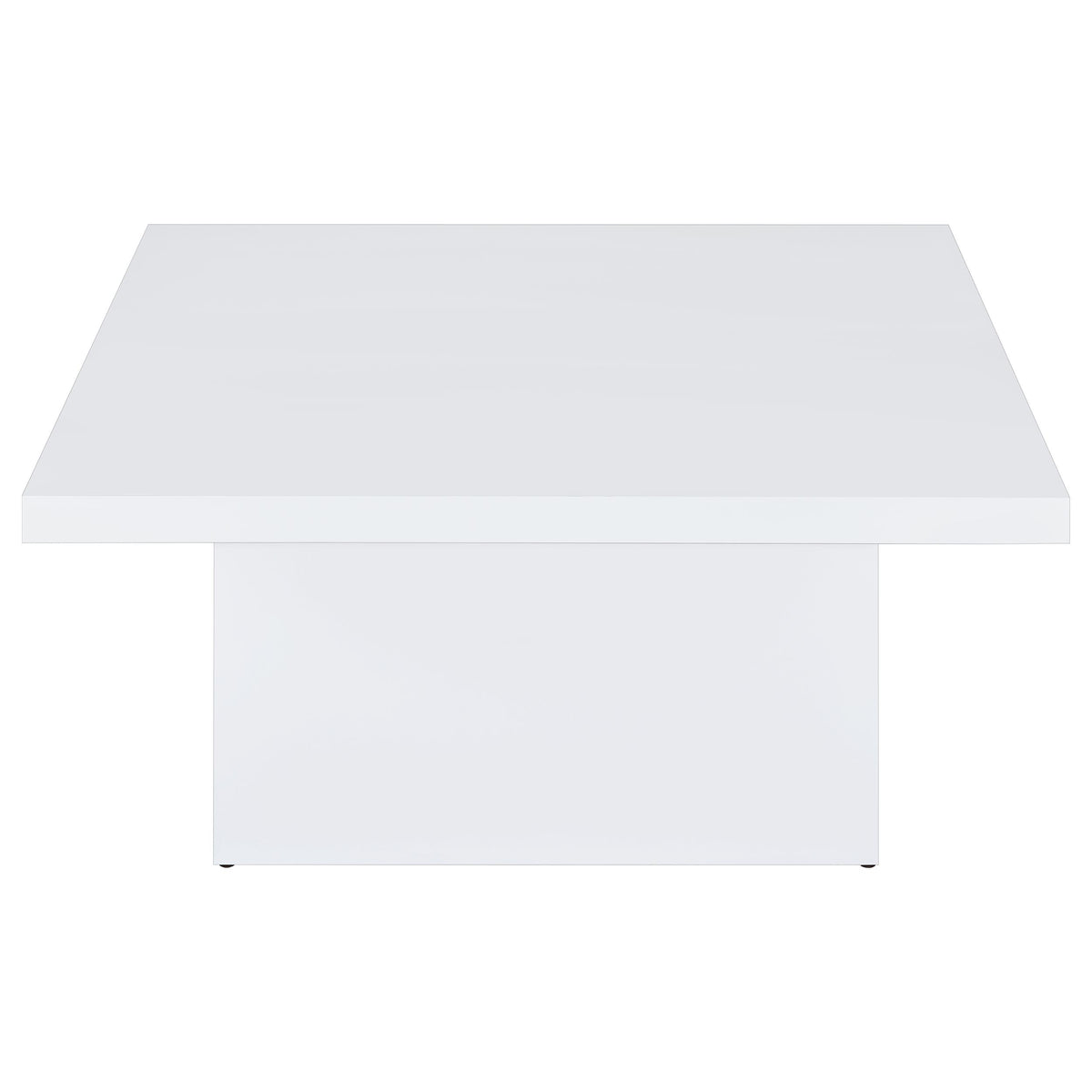 Devar Square Engineered Wood Coffee Table White High Gloss