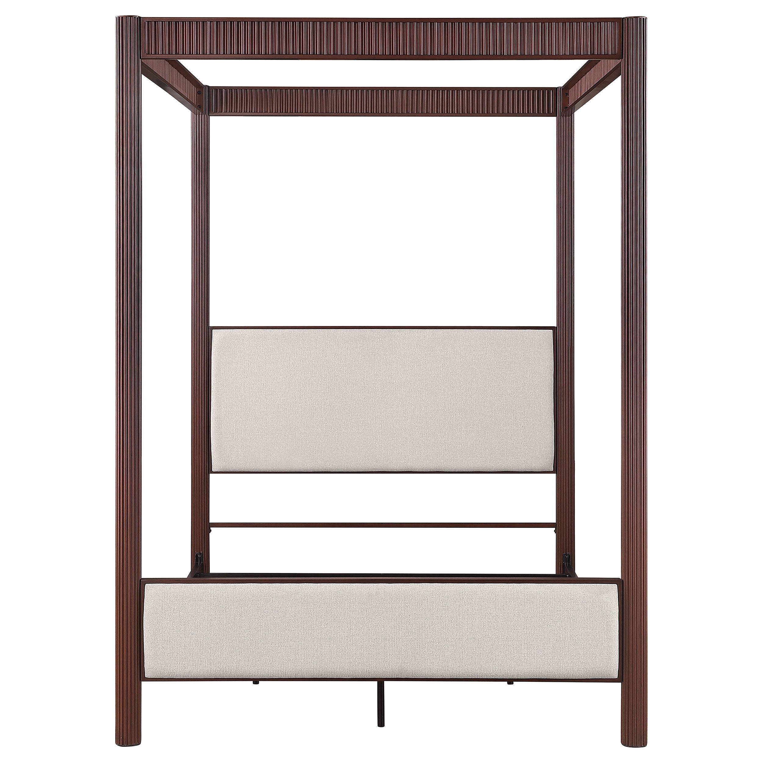 Zimmerlee 89-inch Metal Eastern King Canopy Bed Rust Brown