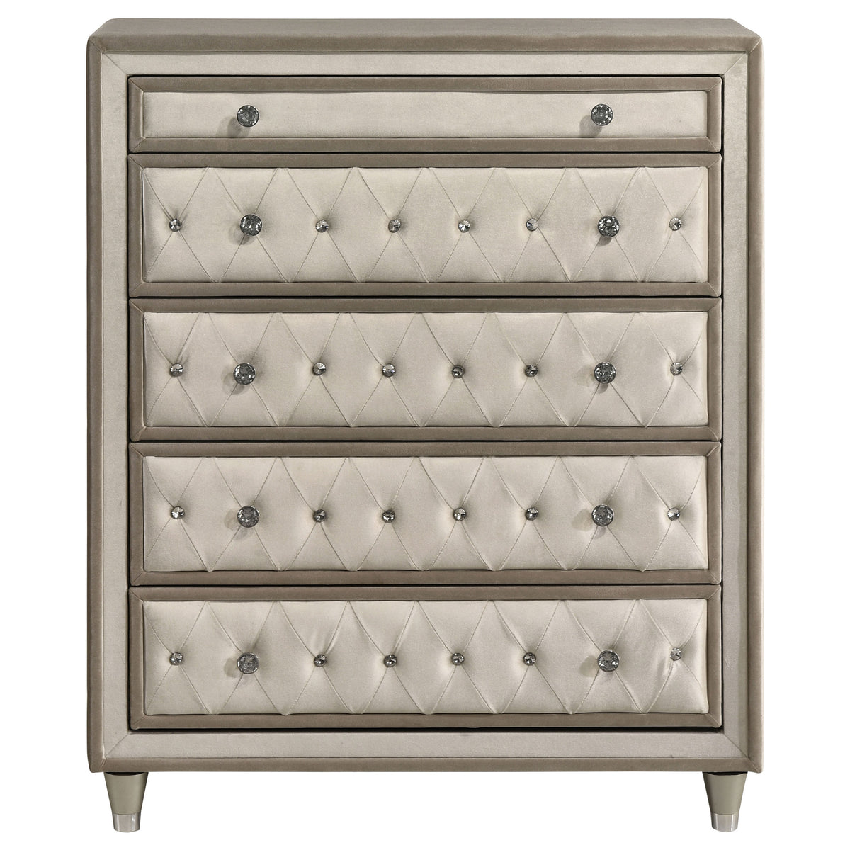Antonella 5-drawer Bedroom Chest Ivory and Camel