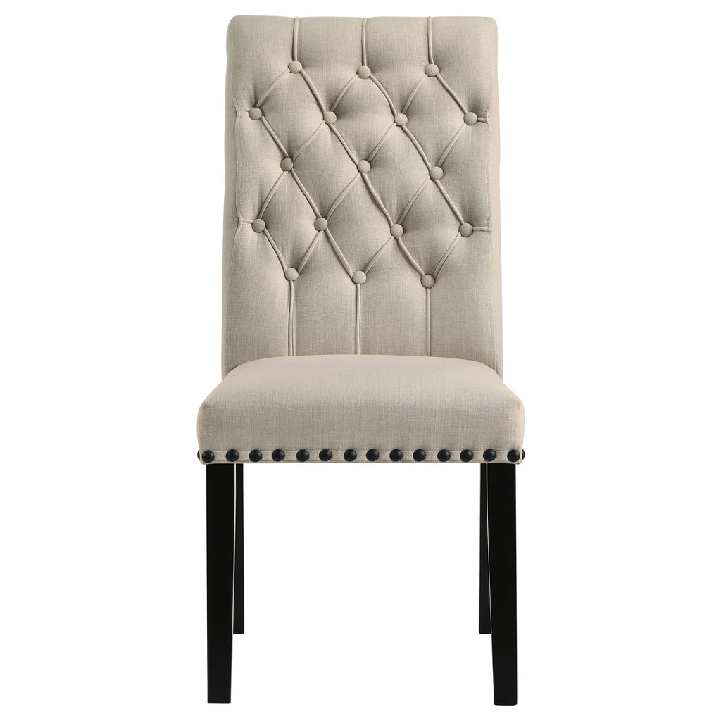 Alana Fabric Upholstered Dining Side Chair Beige (Set of 2)