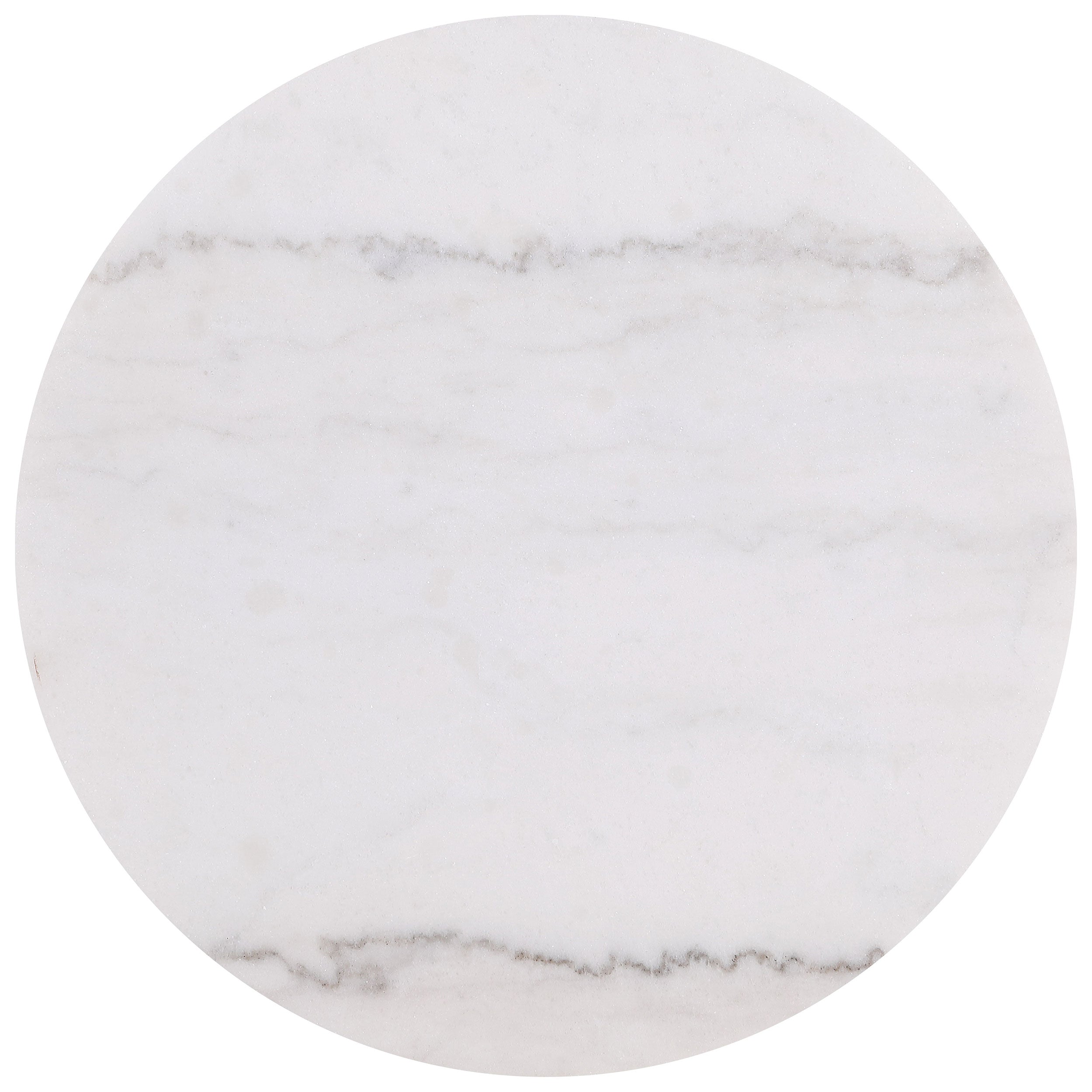 Jason Round White Marble Top Side End Table Greige