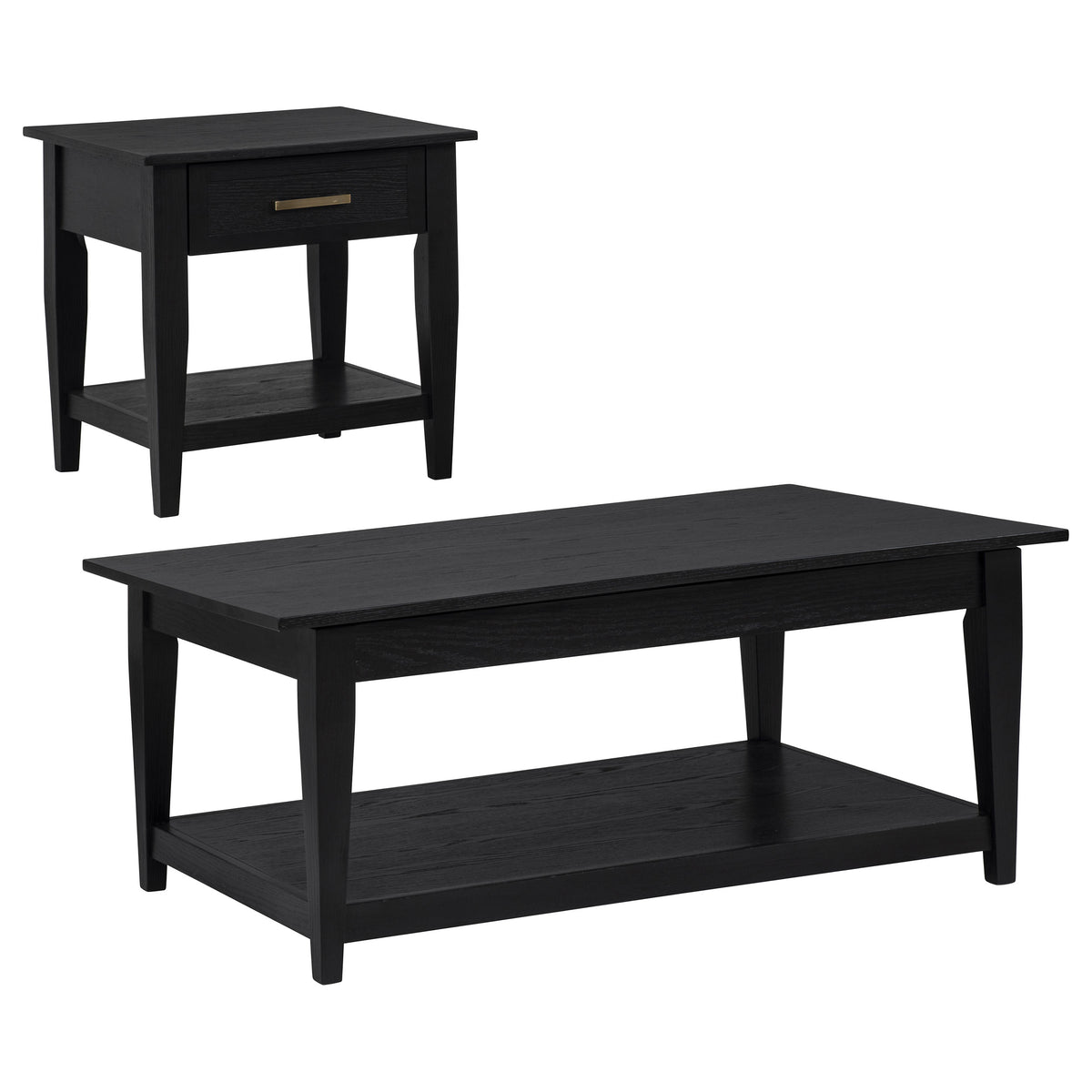 Lindenton 2-piece Wood Lift-Top Coffee and End Table Set Black