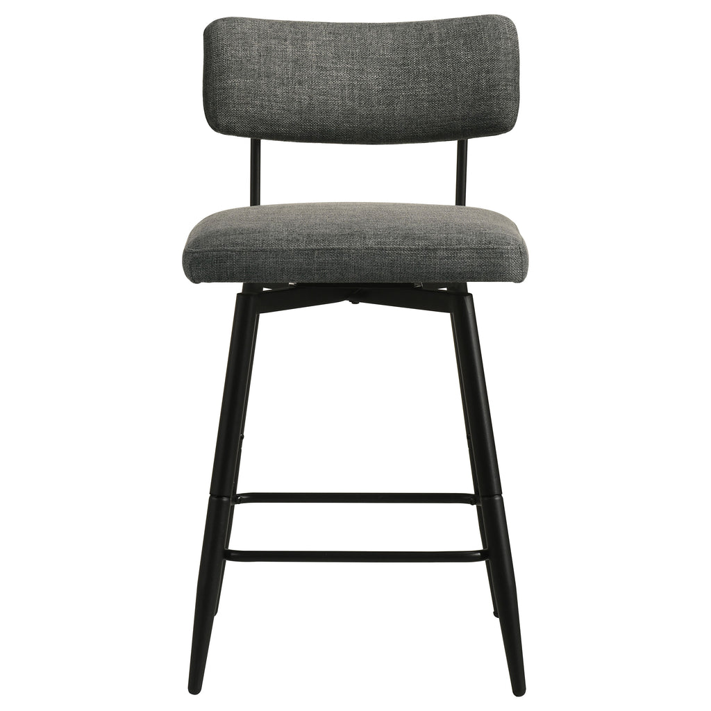 Levine Fabric Upholstered Swivel Counter Chair Grey (Set of 2)