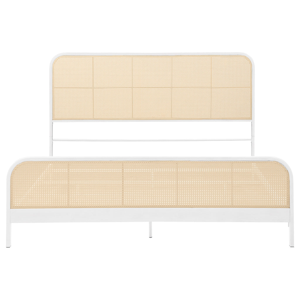 Lanewood Open Cane Webbing Metal Eastern King Bed White