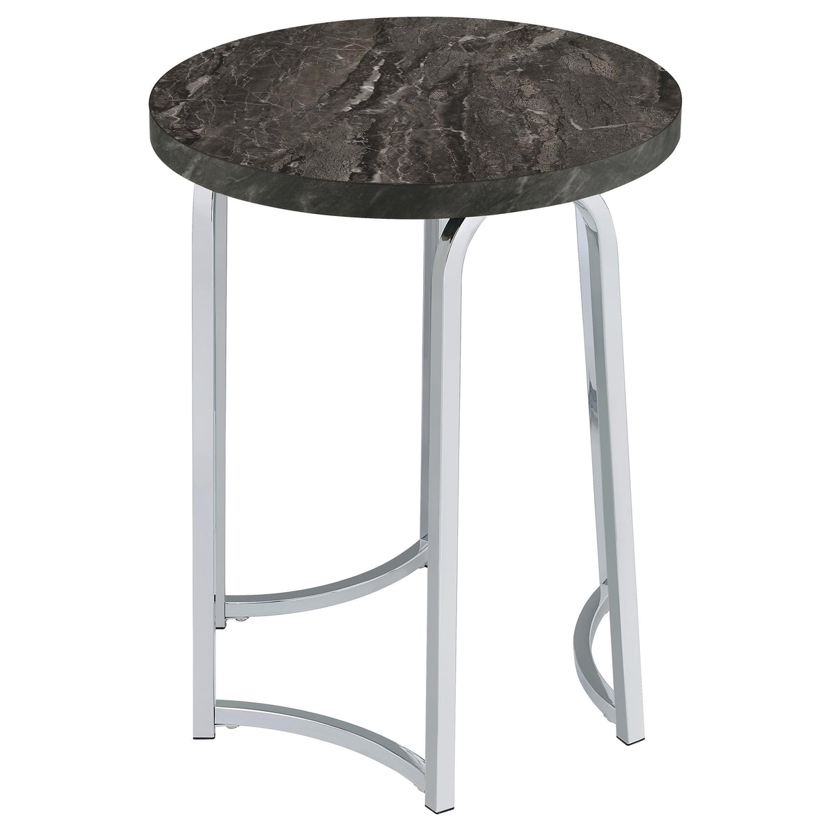 Barcelo Round Faux Marble Top Metal Side Table Grey