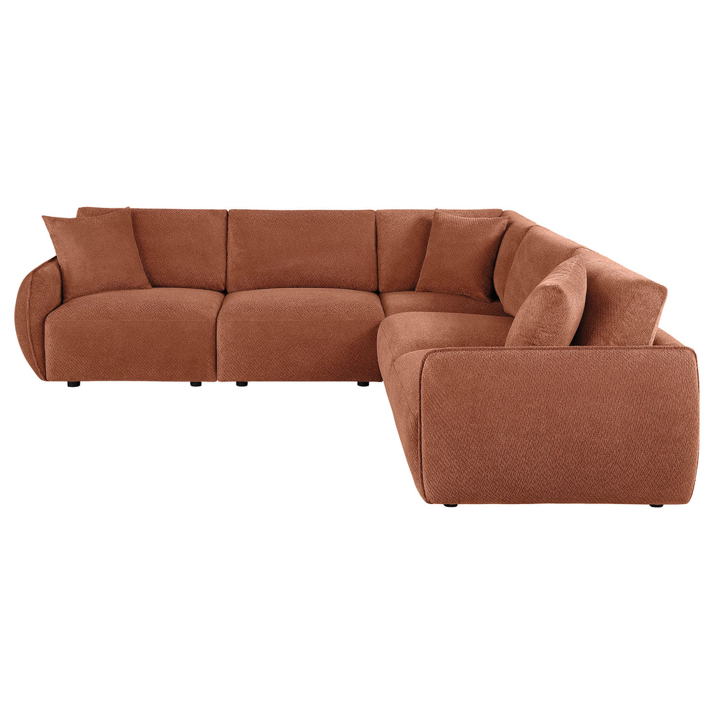 Elysia 5-piece Fabric Upholstered Modular Sectional Sofa Coral