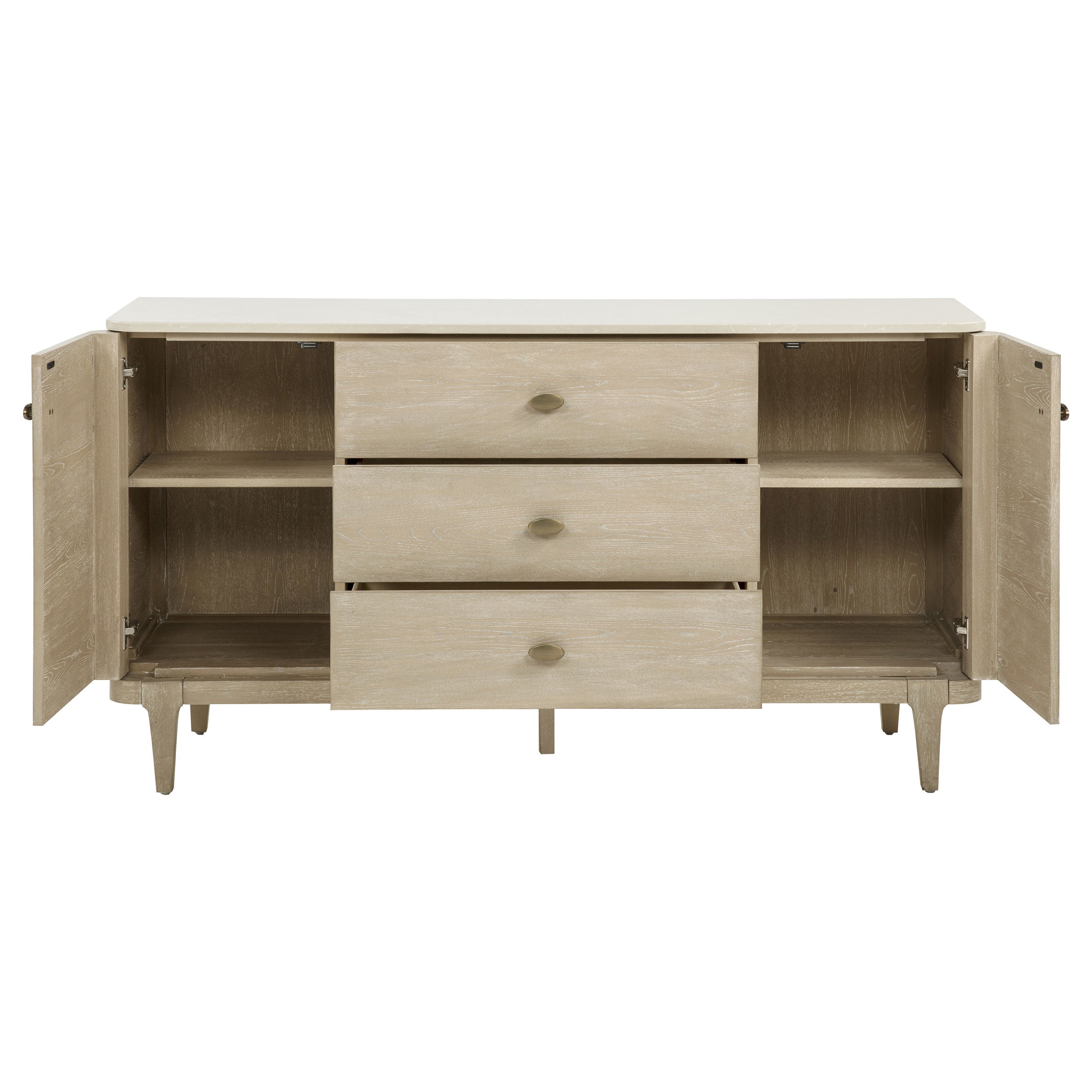 Lucaire 2-door 3-drawer Cultured Marble Top Sideboard Sandstone