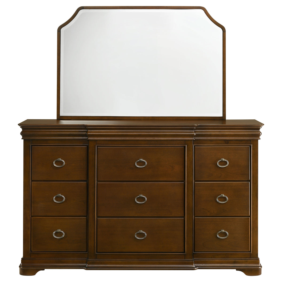Garland 9-drawer Bedroom Dresser with Mirror Brown Cherry
