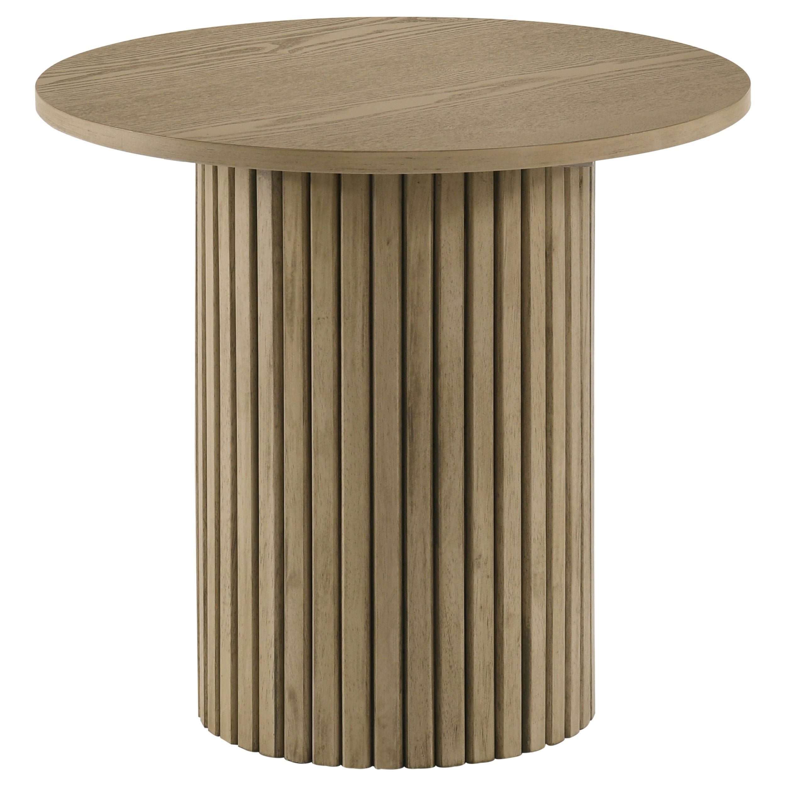 Hamlyn 3-piece Round Fluted Coffee and End Table Set Natural Oak