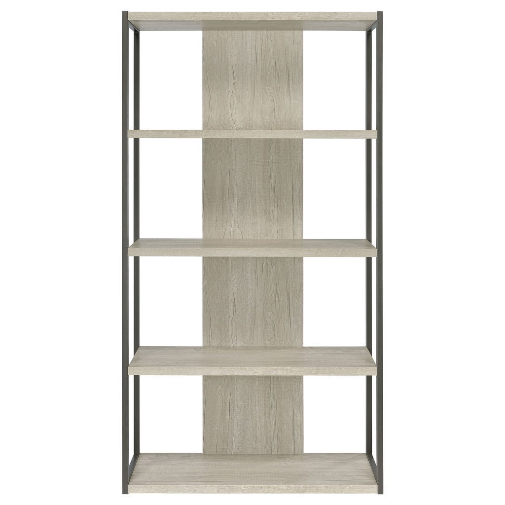 Loomis 72-inch 4-shelf Bookshelf Whitewashed Grey