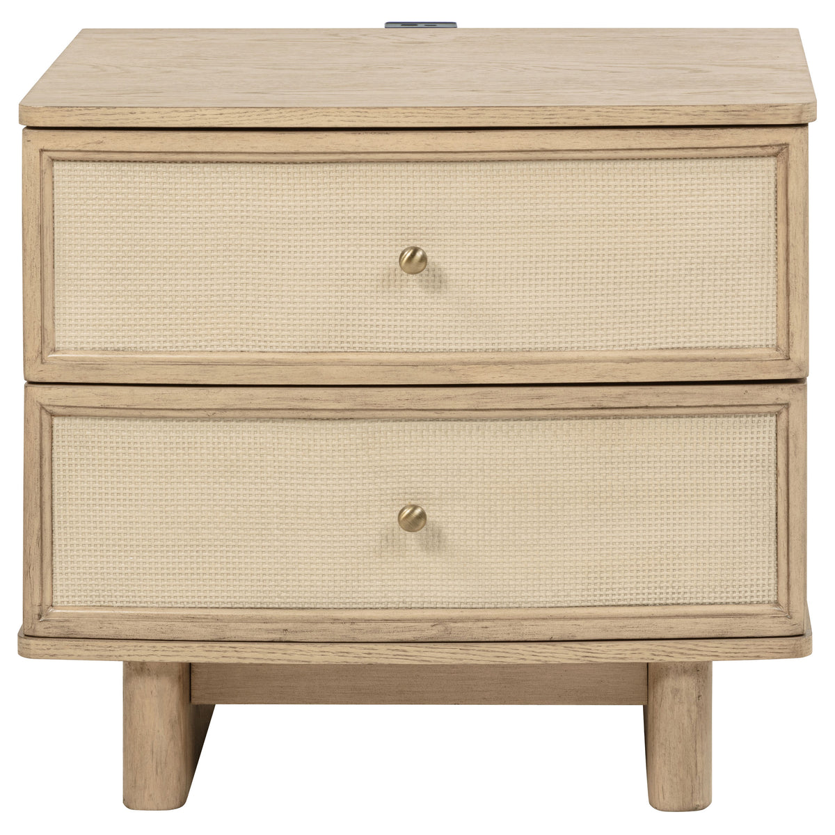 Kailani 2-drawer Nightstand Bedside Table Beige Oak