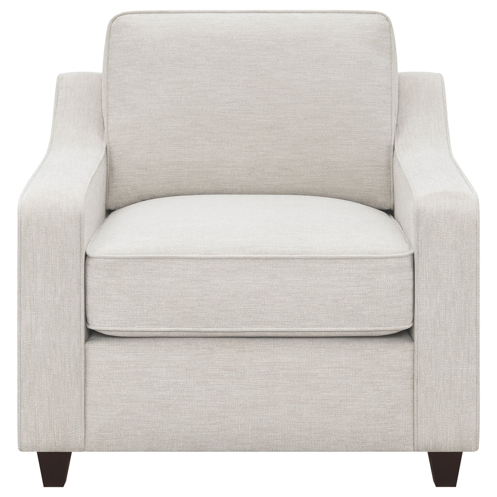 Christine Upholstered Sloped Arm Accent Chair Beige