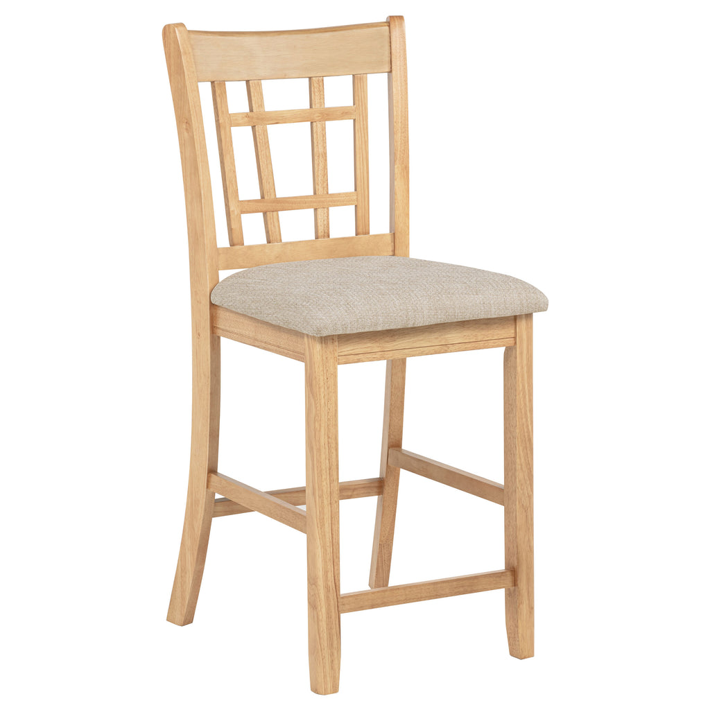Lavon Wood Counter Height Dining Chair Linen and Light Oak (Set of 2)