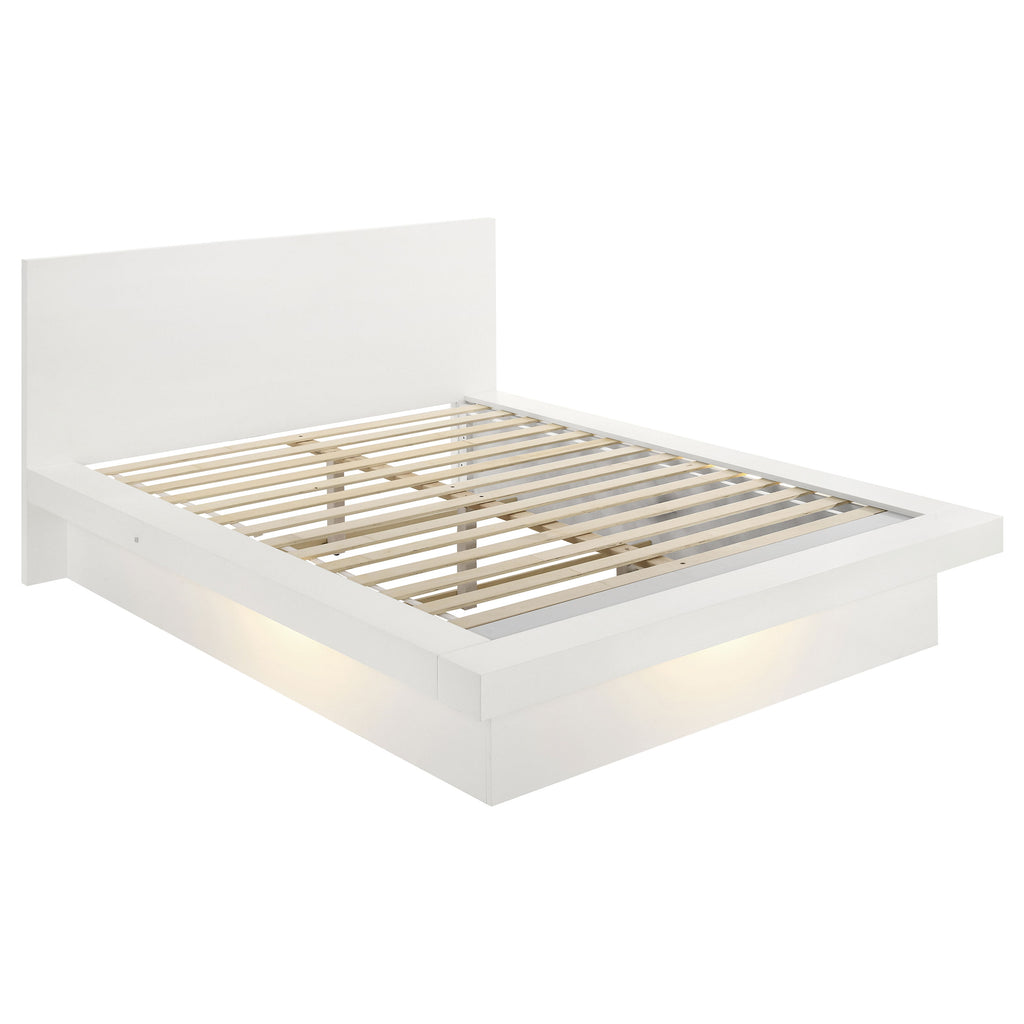 Jessica 4-piece Eastern King LED Bedroom Set Snow White