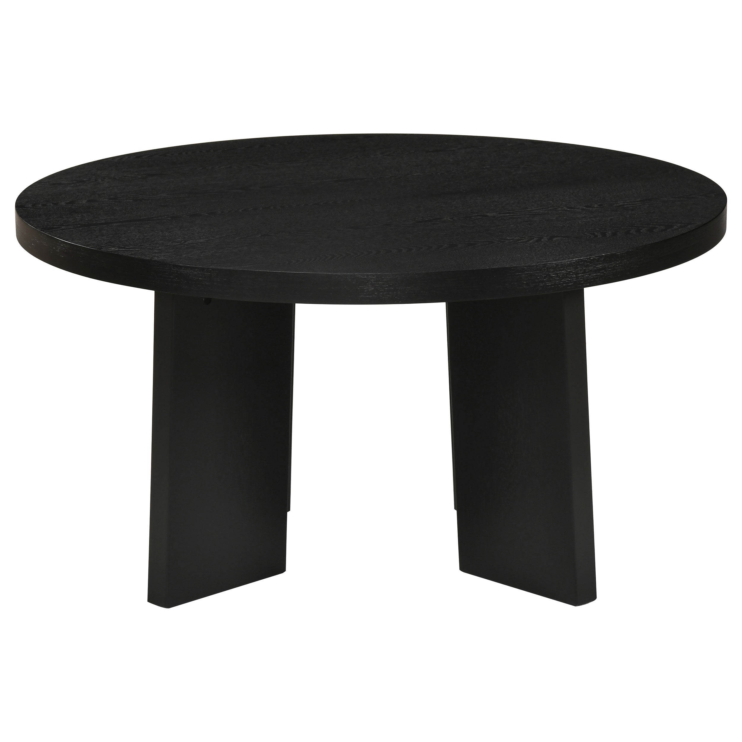 Strouse 47-inch Round Wood Coffee Table Black