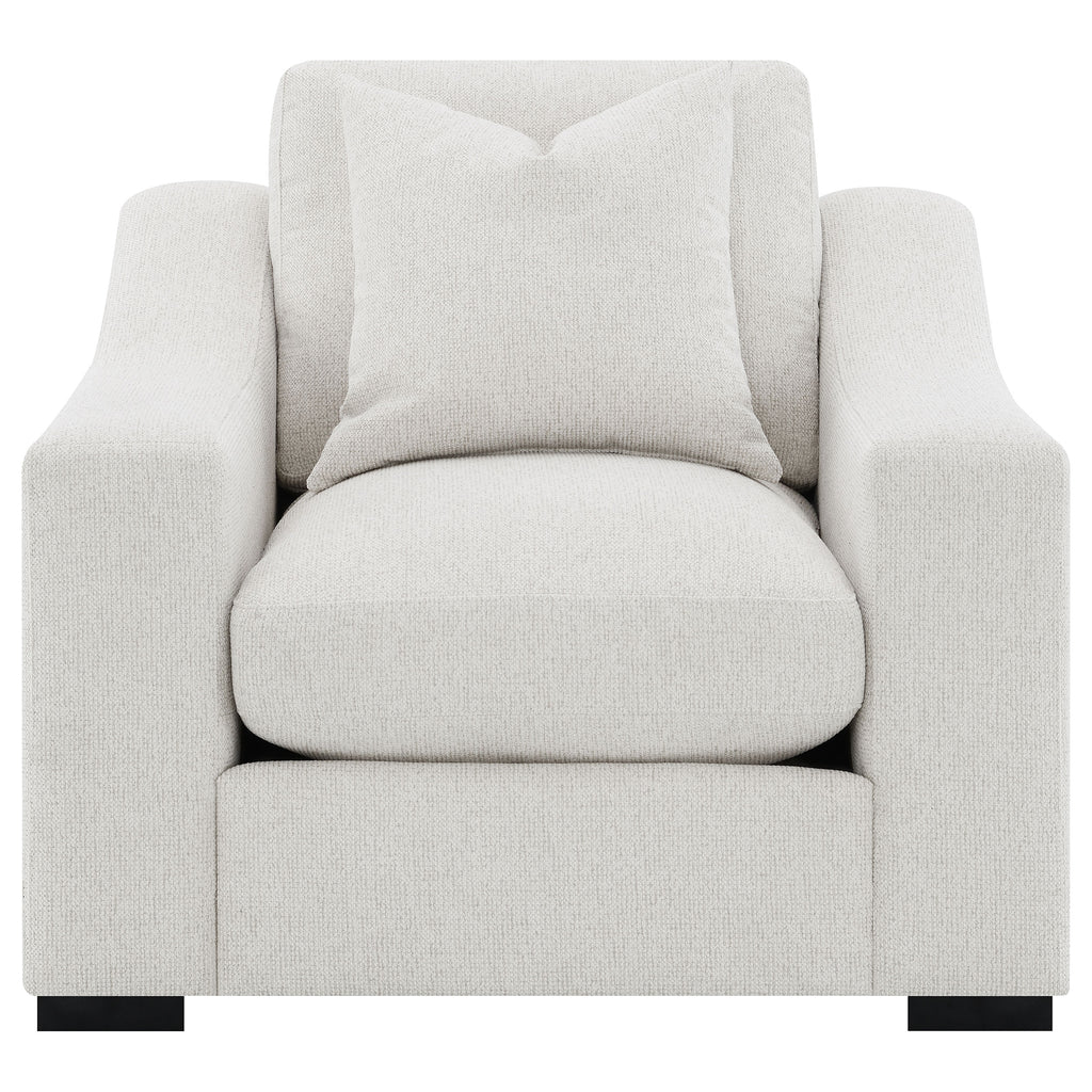 Ashlyn Fabric Upholstered Track Arm Accent Chair Sand