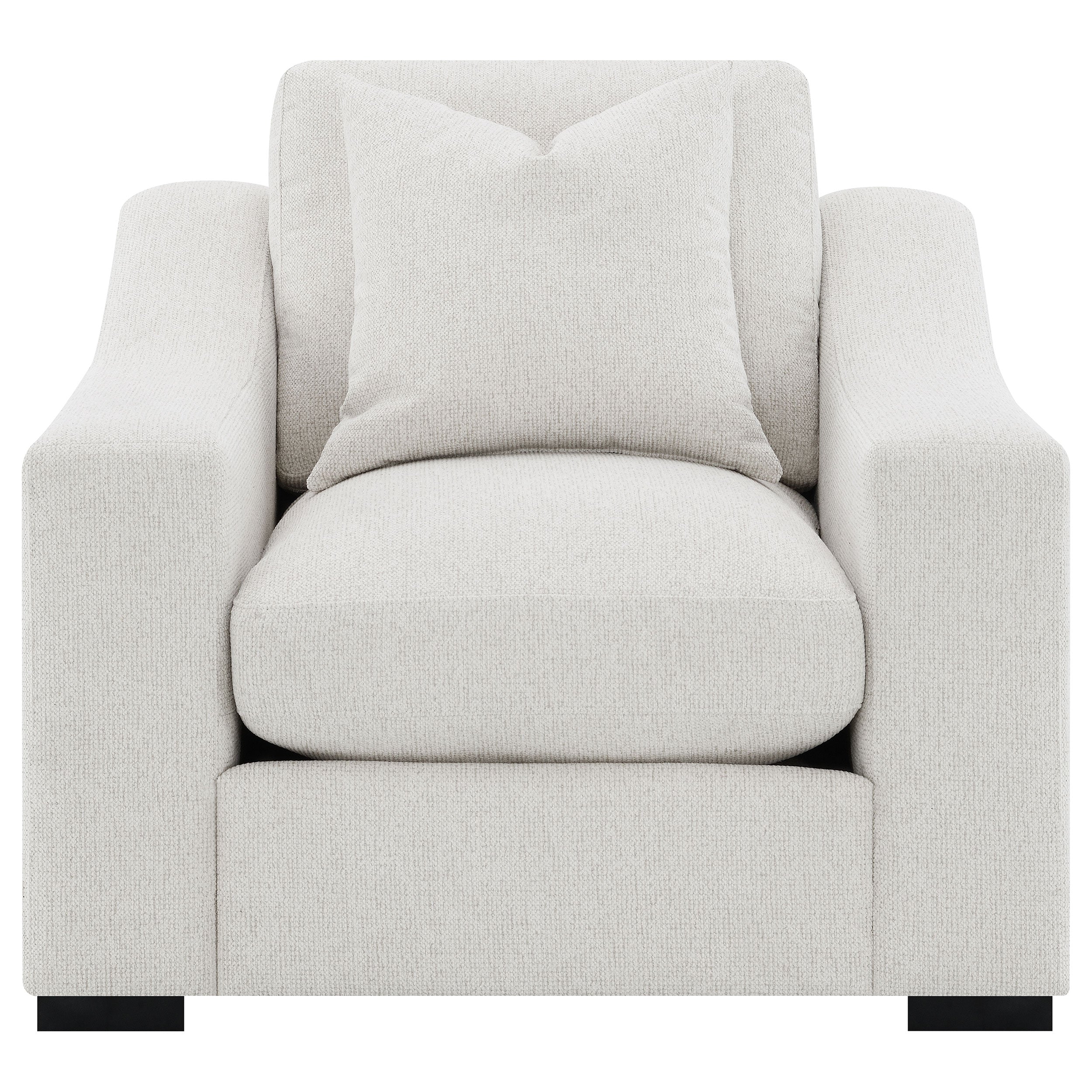 Ashlyn Fabric Upholstered Track Arm Accent Chair Sand