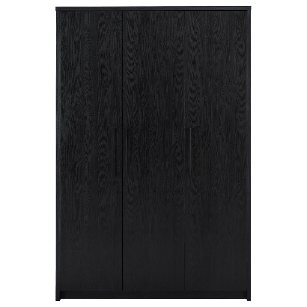 Cerda 3-door Bedroom Wardrobe Storage Cabinet Armoire Black