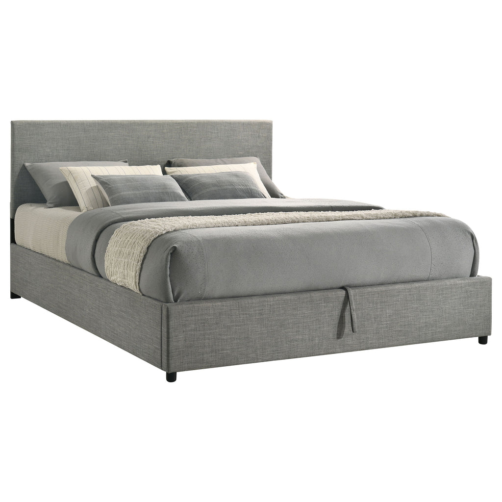 Reeves Upholstered Eastern King Lift-Top Storage Platform Bed Grey
