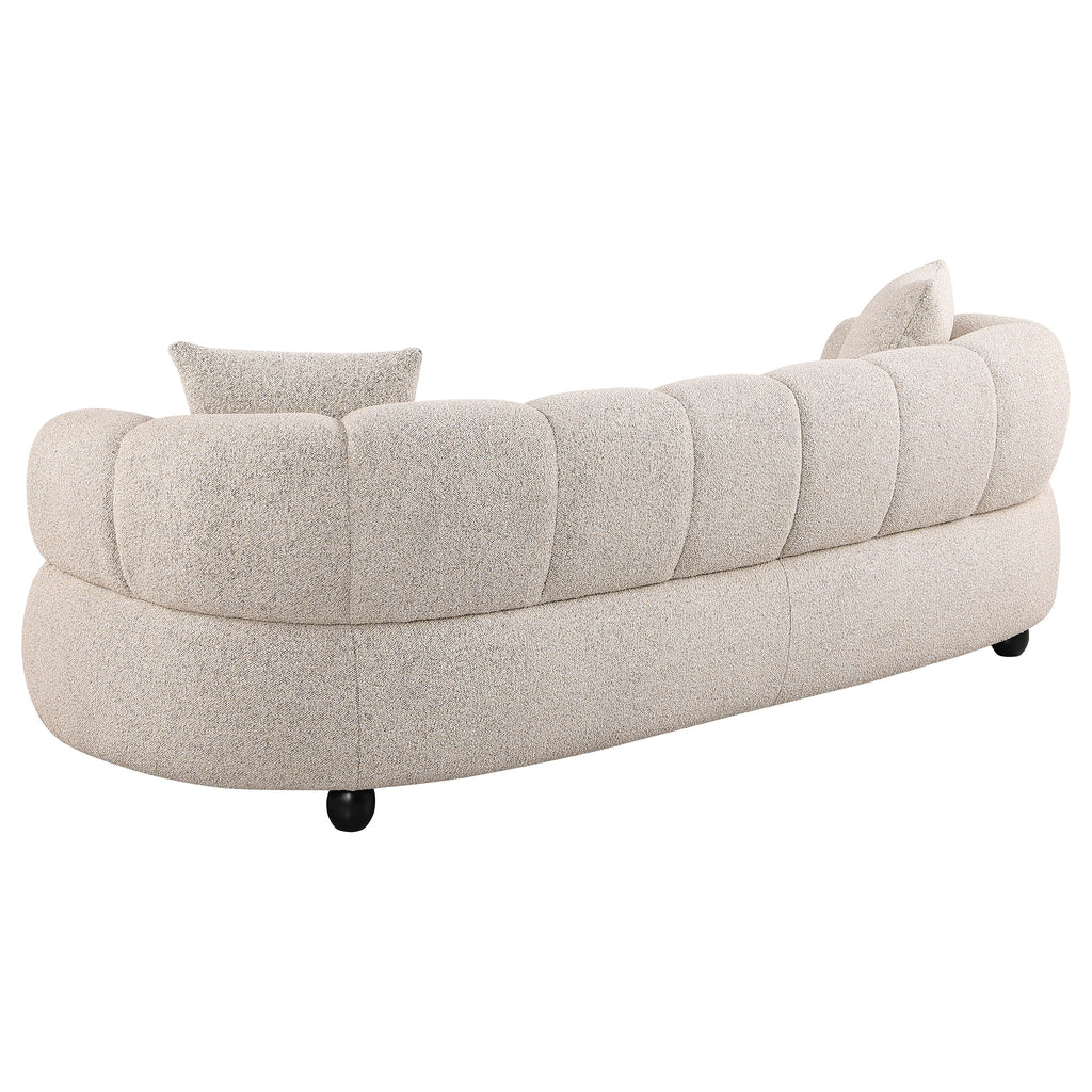 Whitney 2-Piece Contemporary Channel Tufted Woven Fabric Sofa Set Pebble