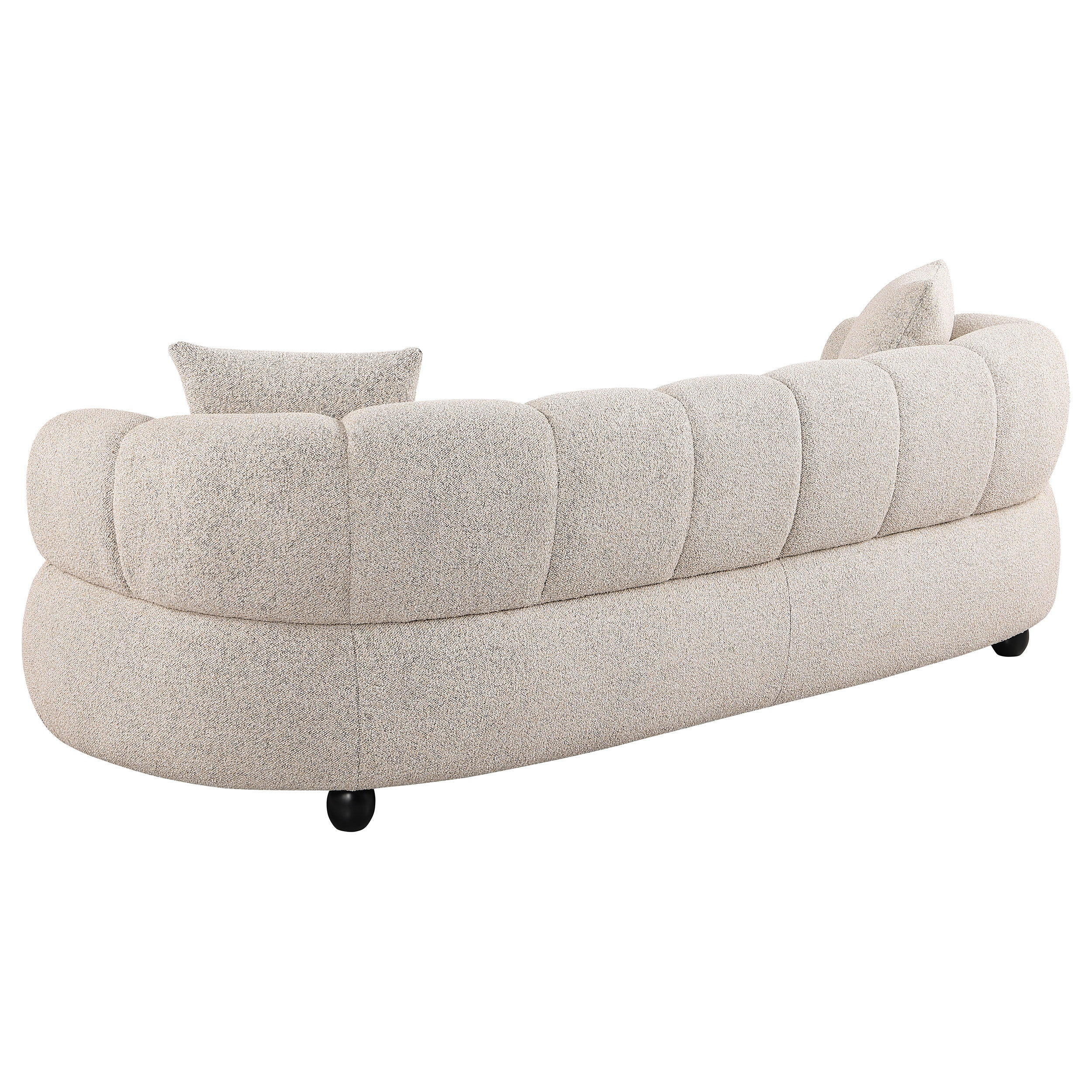 Whitney 2-Piece Contemporary Channel Tufted Woven Fabric Sofa Set Pebble