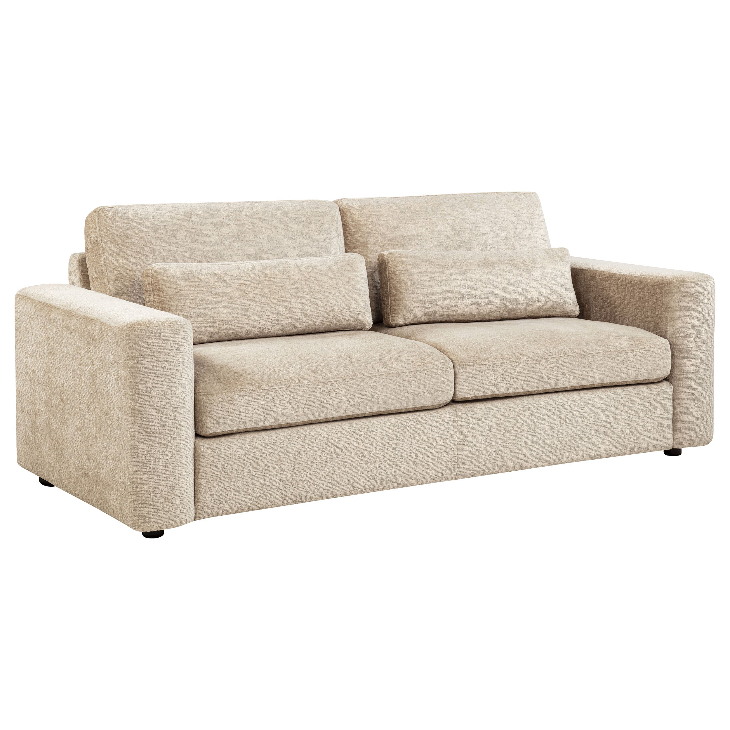 Amador 2-piece Chenille Upholstered Track Arm Sofa Set Camel