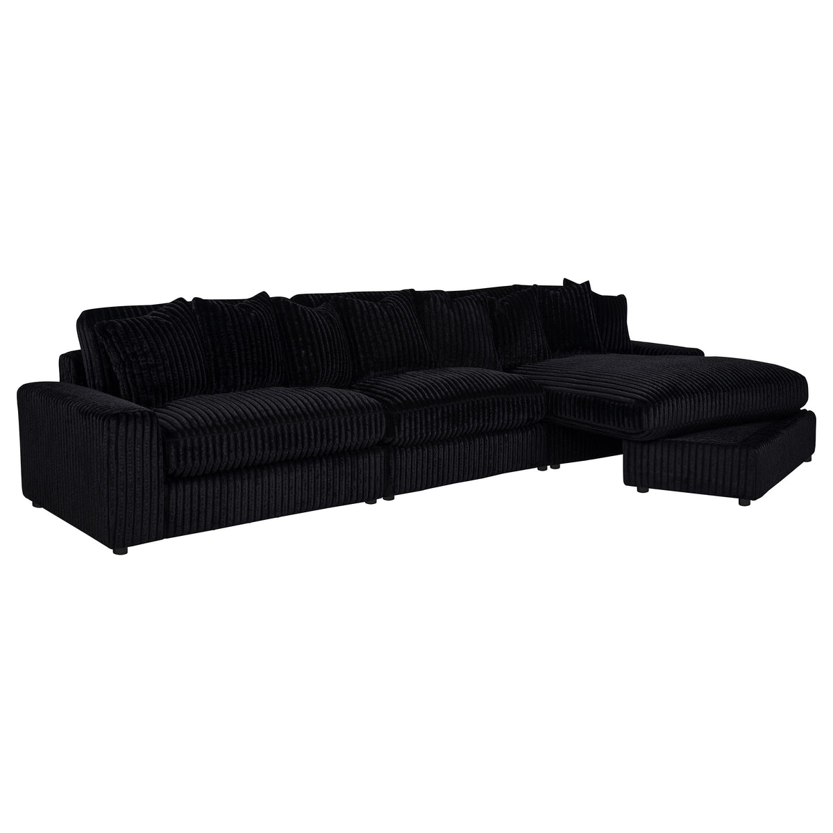 Blaine Upholstered Reversible Chaise Sectional Sofa Black