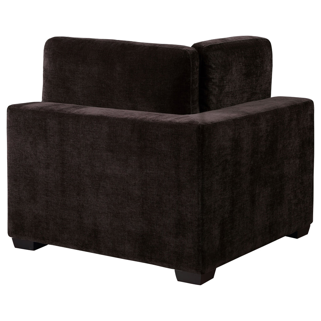 Cloud Lux Upholstered Corner Chair Dark Chocolate