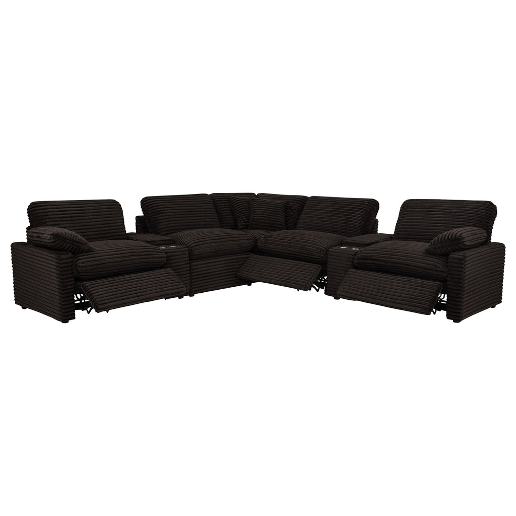 Collins 7-piece Modular Power Reclining Sectional Chocolate Brown
