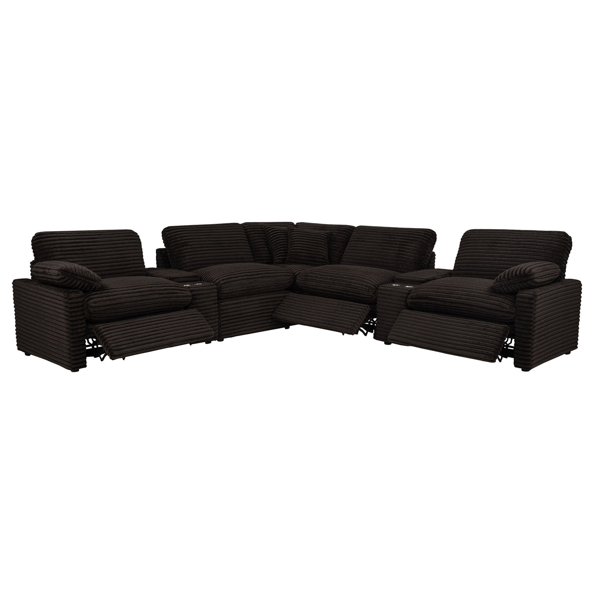 Collins 7-piece Modular Power Reclining Sectional Chocolate Brown