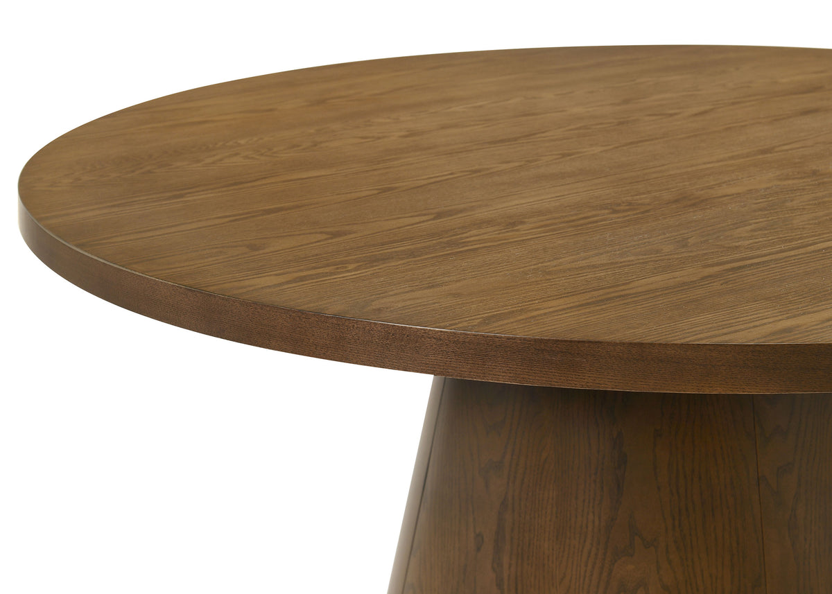 Franklin 54-inch Round Wood Pedestal Base Dining Table Dark Brown