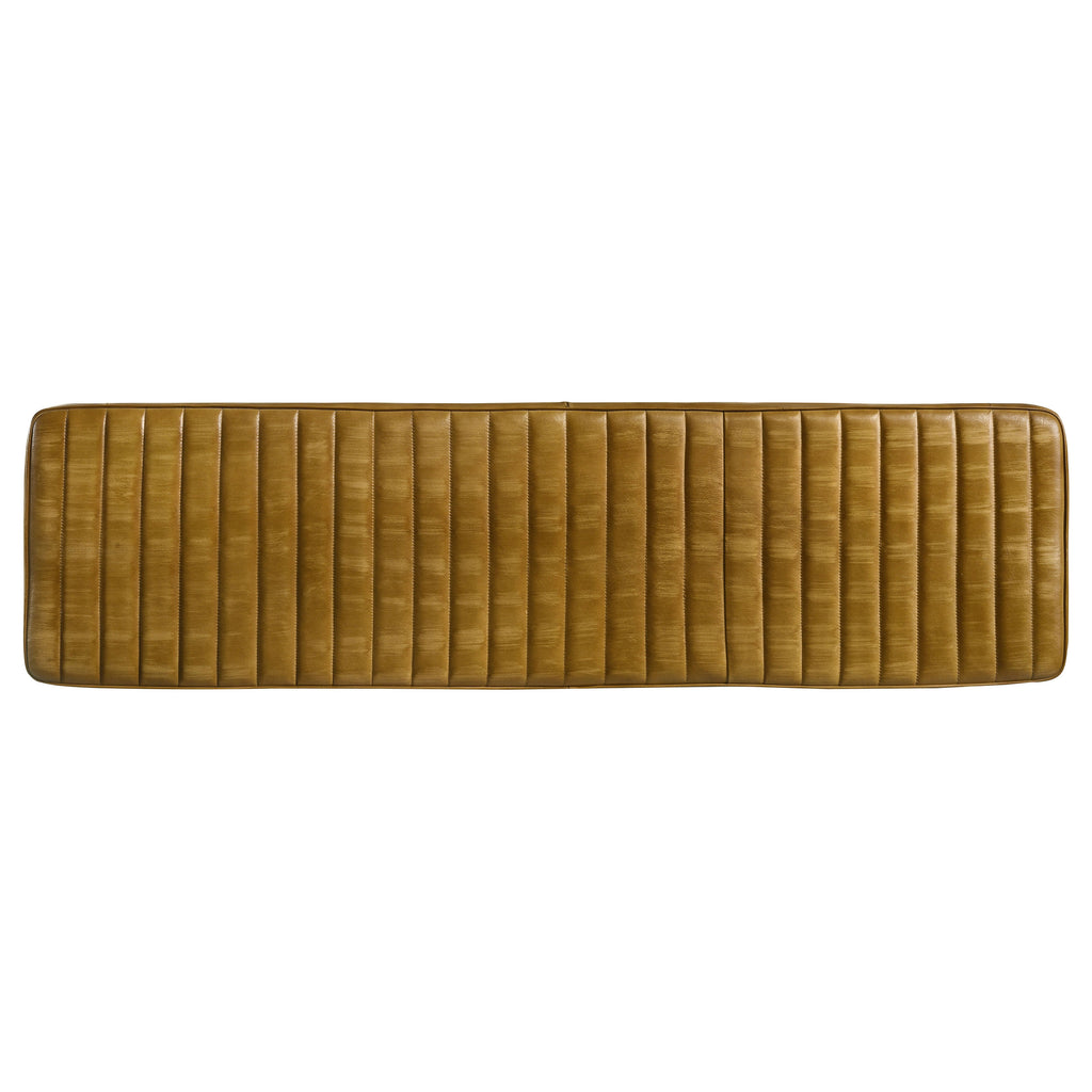 Misty Leather Upholstered Dining Bench Antique Camel