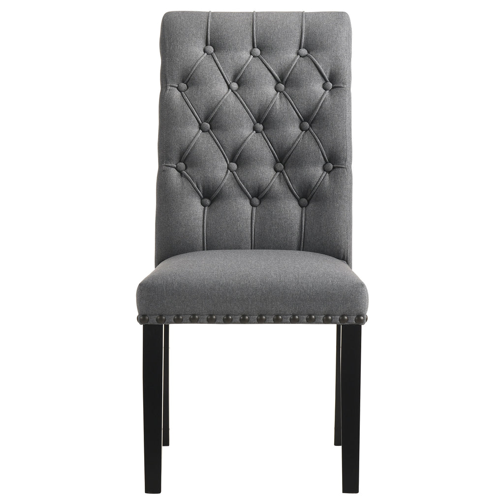 Alana Fabric Upholstered Dining Side Chair Grey (Set of 2)