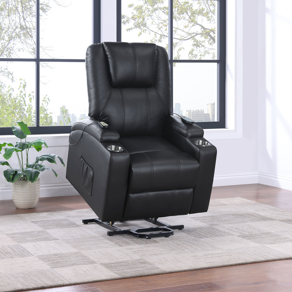 Armstrong Upholstered Power Lift Massage Recliner Espresso