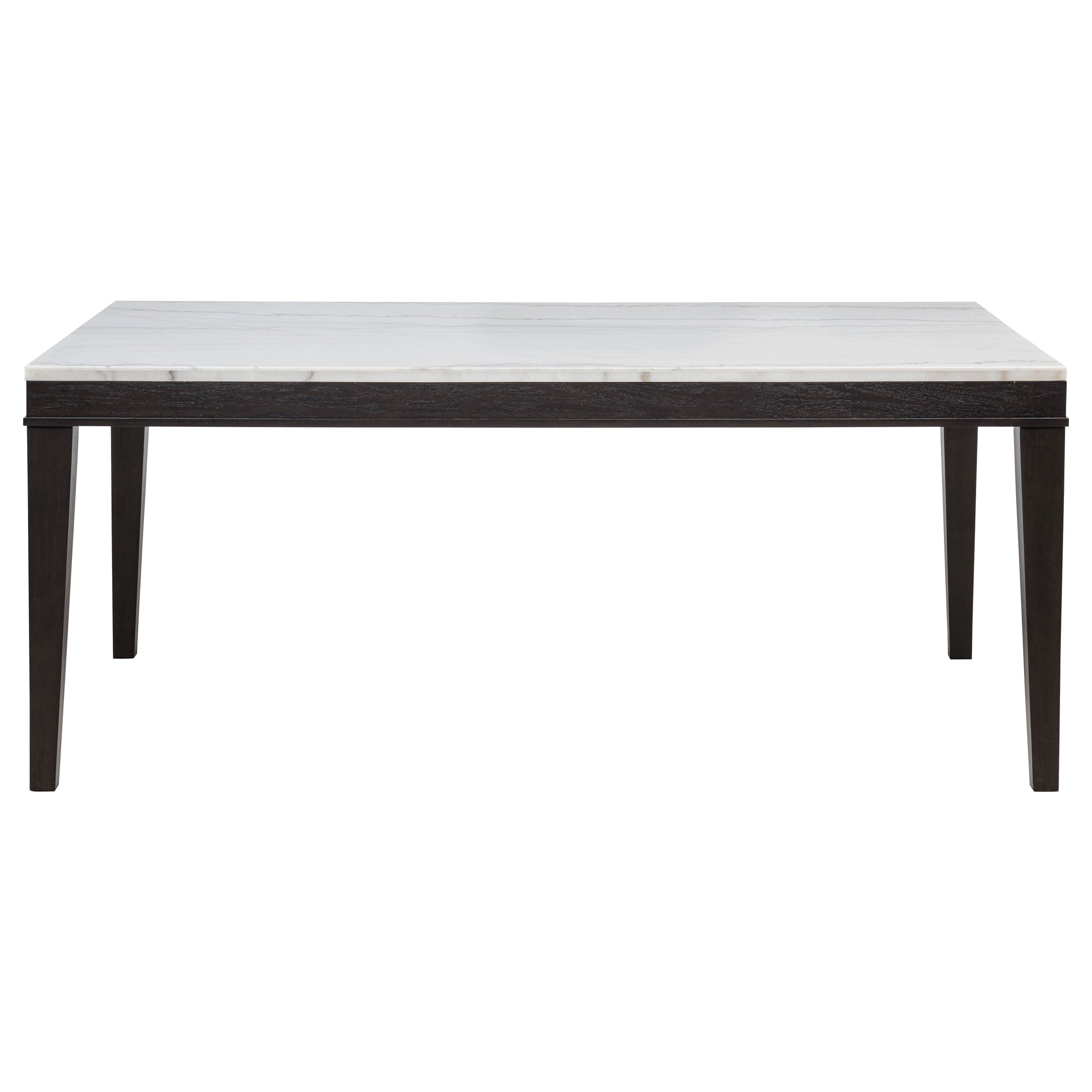 Averill 7-piece White Marble Top Dining Set Dark Grey and Coffee Bean