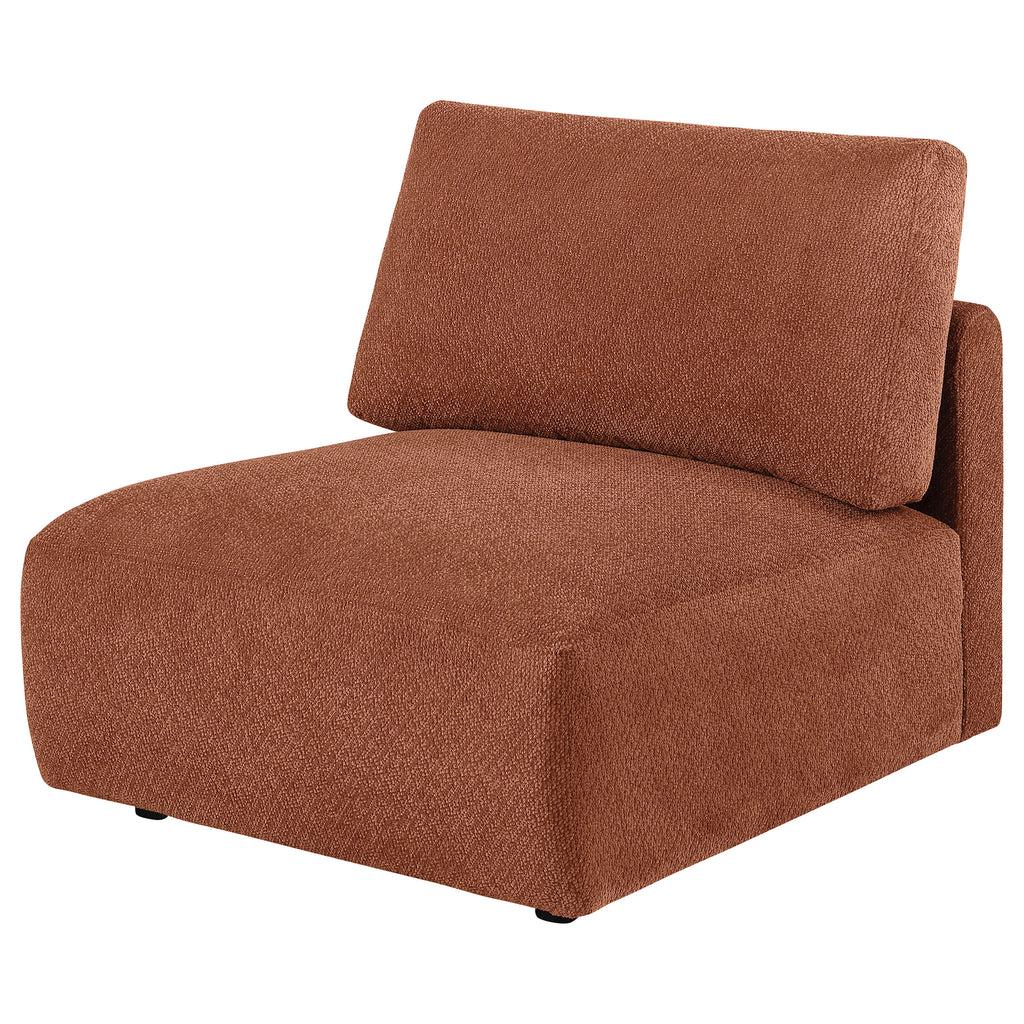 Elysia Fabric Upholstered Modular Armless Chair Coral