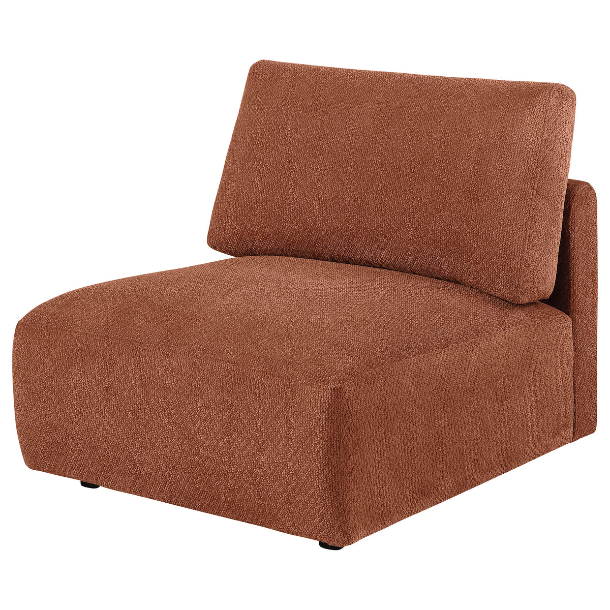 Elysia Fabric Upholstered Modular Armless Chair Coral